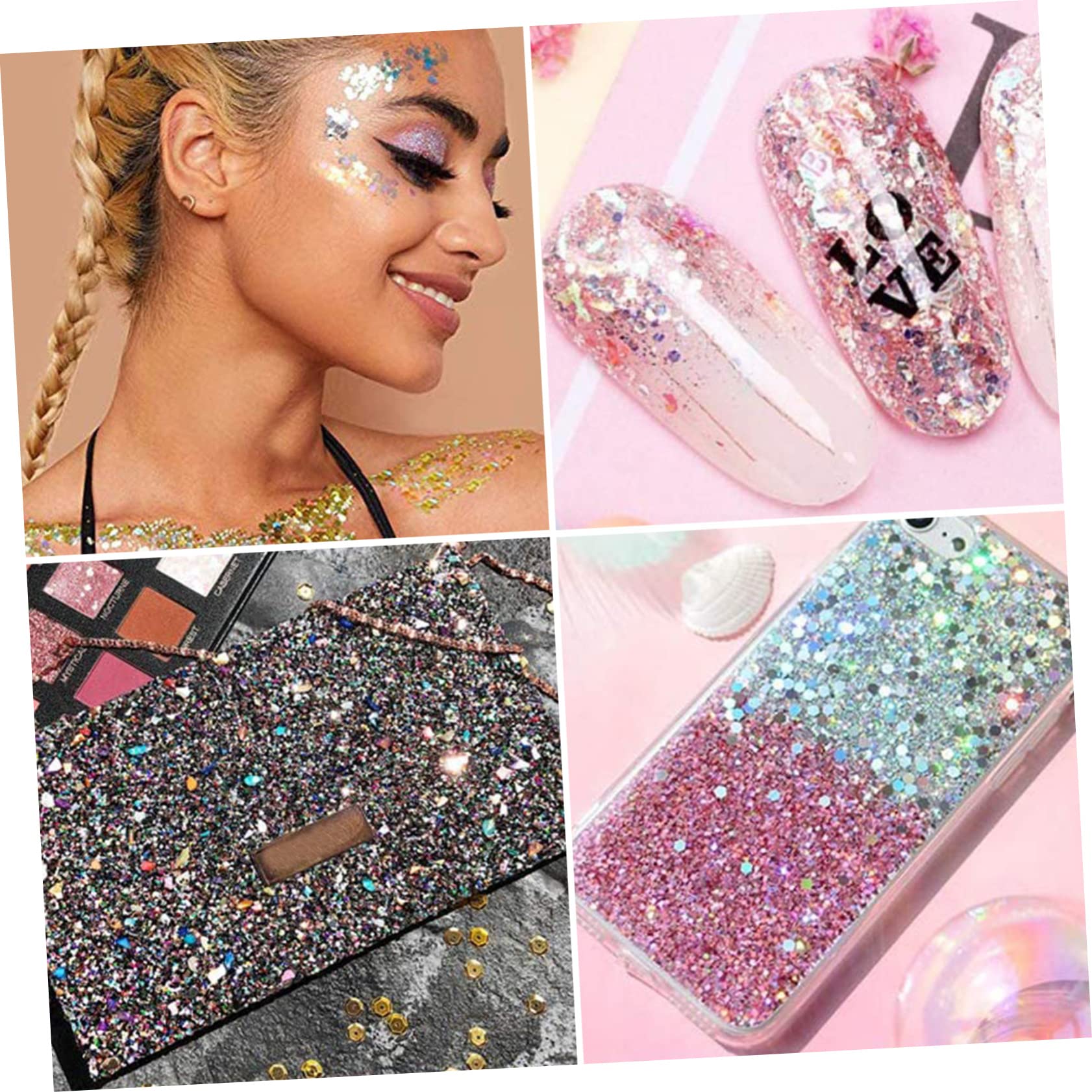 MAGICLULU 48 Scatole Glitter Gel Corpo Olografico Sirena Fiocchi Trucco Degli Occhi Ombretto Trucco Ombretto Sirena Paillettes Liquido Corpo Viso Chiodo Paillettes Fai Da Te Chiodo Fluido