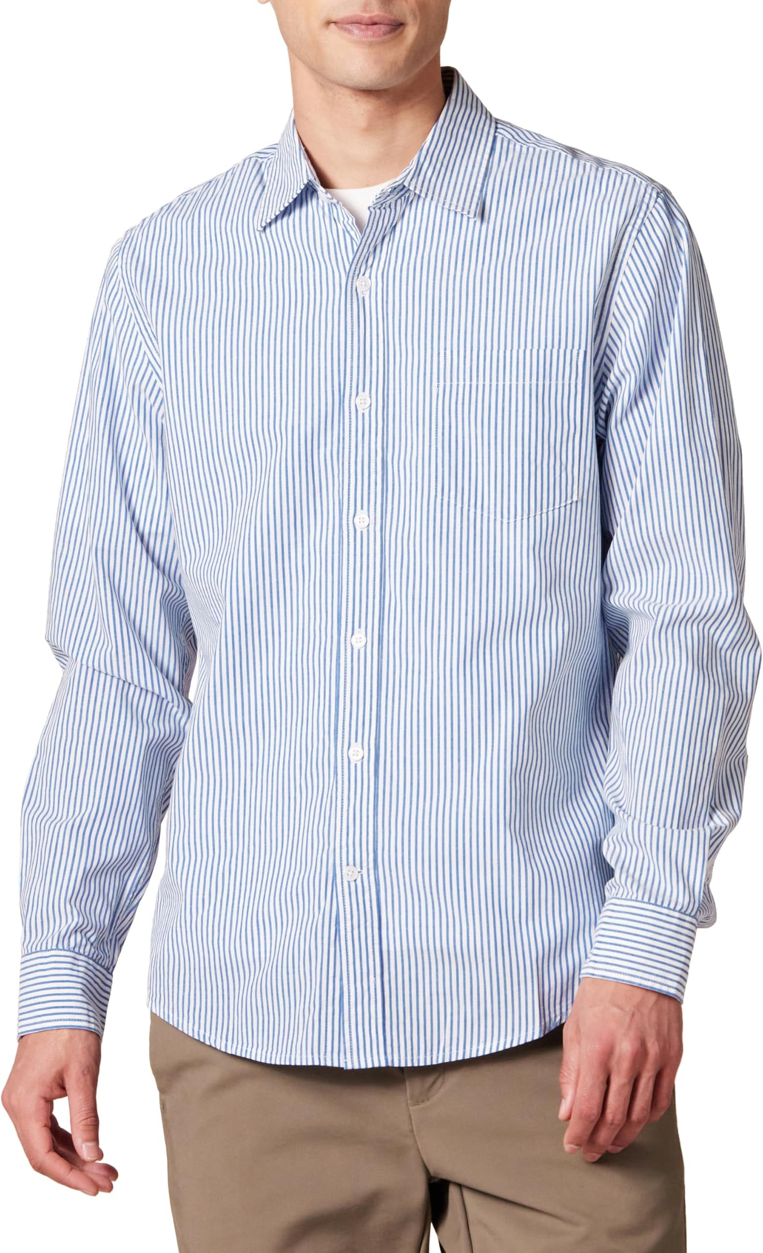 Men's Long-Sleeve Casual Poplin Shirt