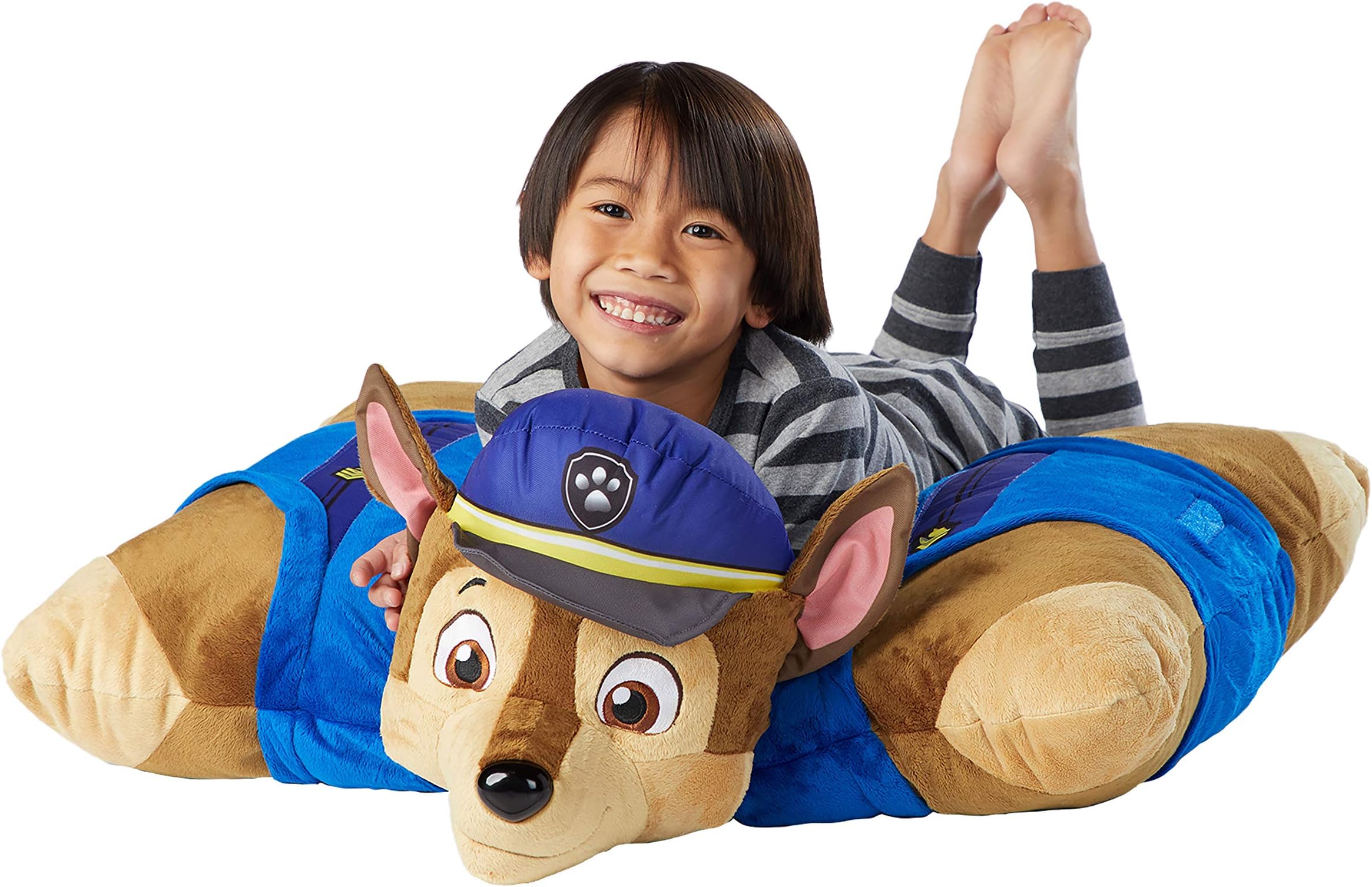 Pillow Pets Jumboz Pillow for Paw Patrol, Chase, 30" Jumbo Folding Plush Pillow