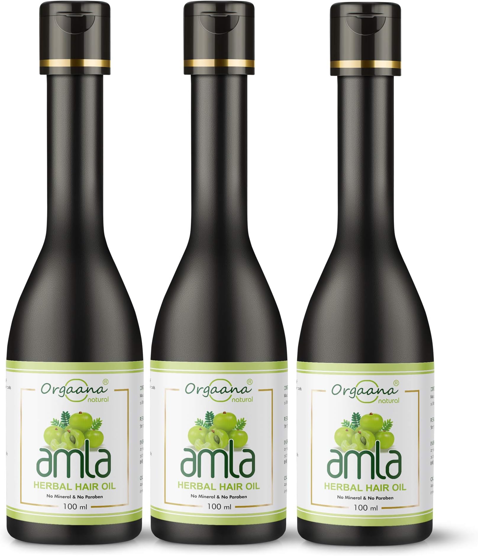 Orgaana Natural amla herbal hair oil for Anti-dandruff for women/men (100 ml) Pack Of 3
