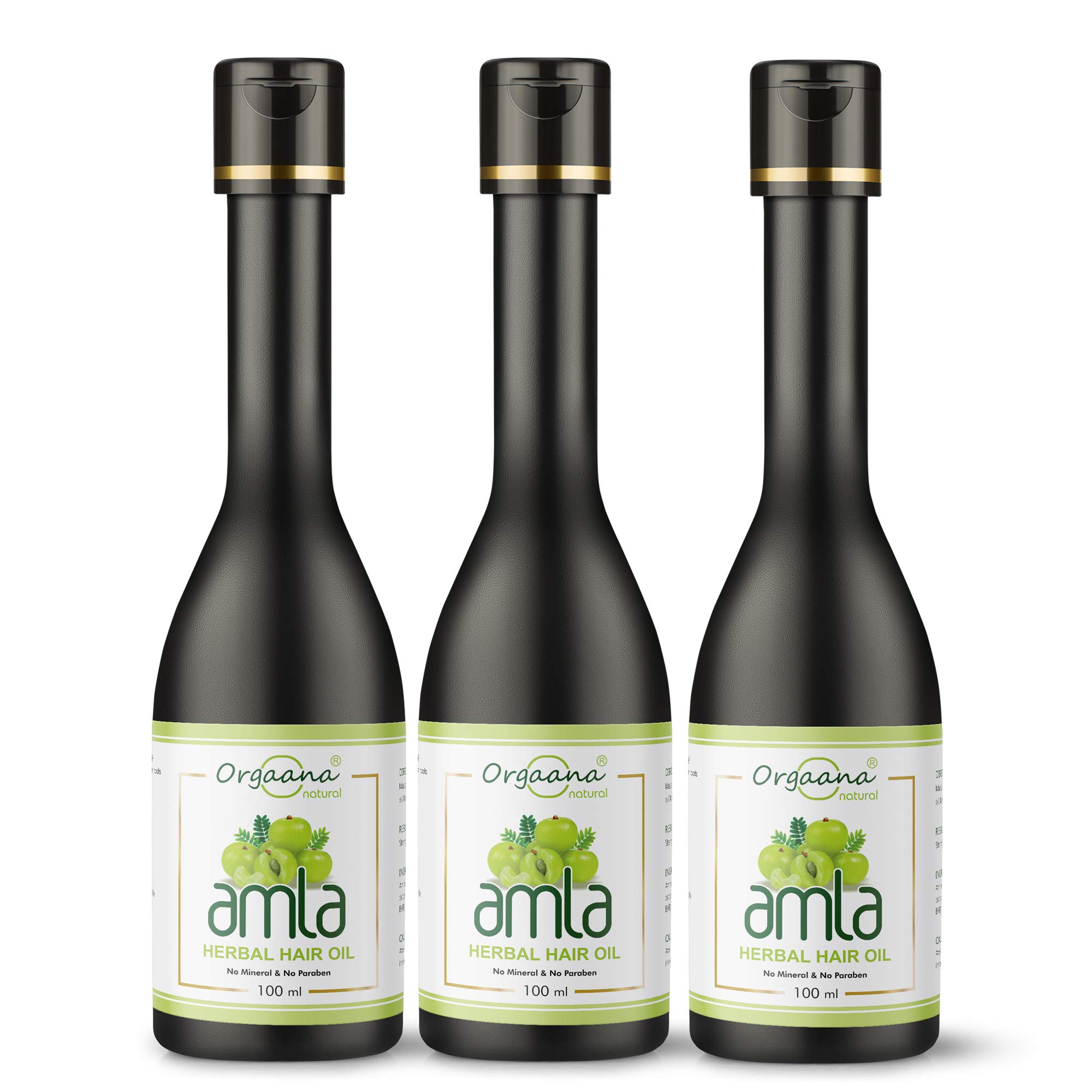Orgaana Natural amla herbal hair oil for Anti-dandruff for women/men (100 ml) Pack Of 3