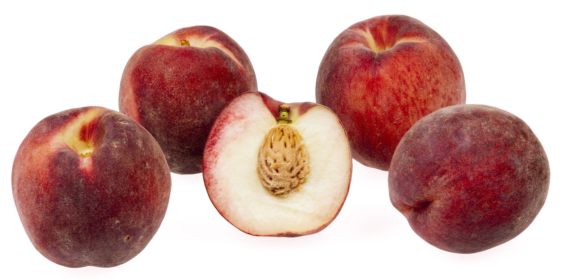 Melocotones blancos frescos, frutos grandes, 10 unidades / paquete