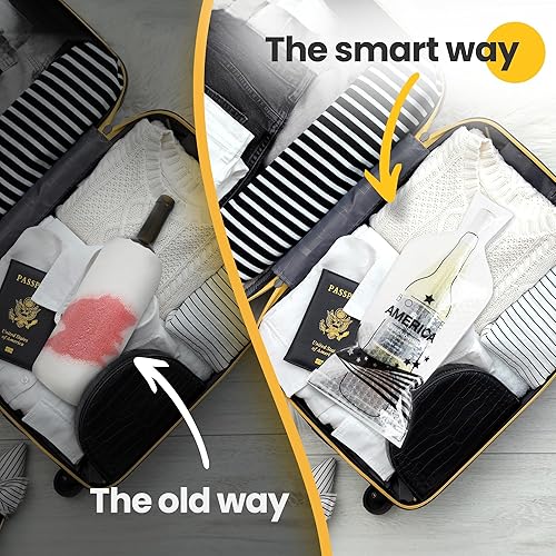 Miniatura 2 de Bottle America - Fundas protectoras de viaje reutilizables para botellas de vidrio  Resistente a impactos y fugas  Bolsa de transporte  Avión