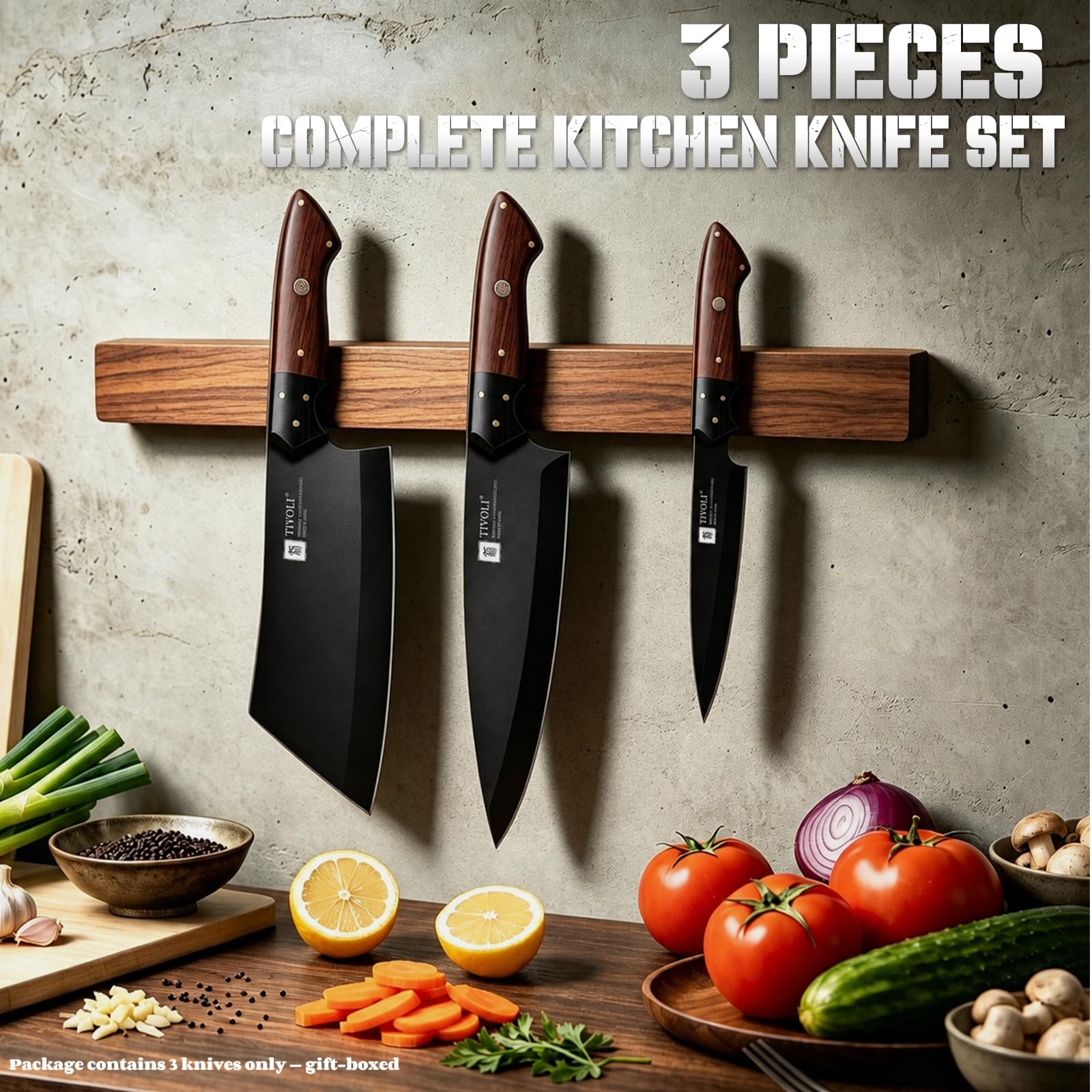 TIVOLI Kitchen Knife Set - 3 Piece Chef's Knife Set -2