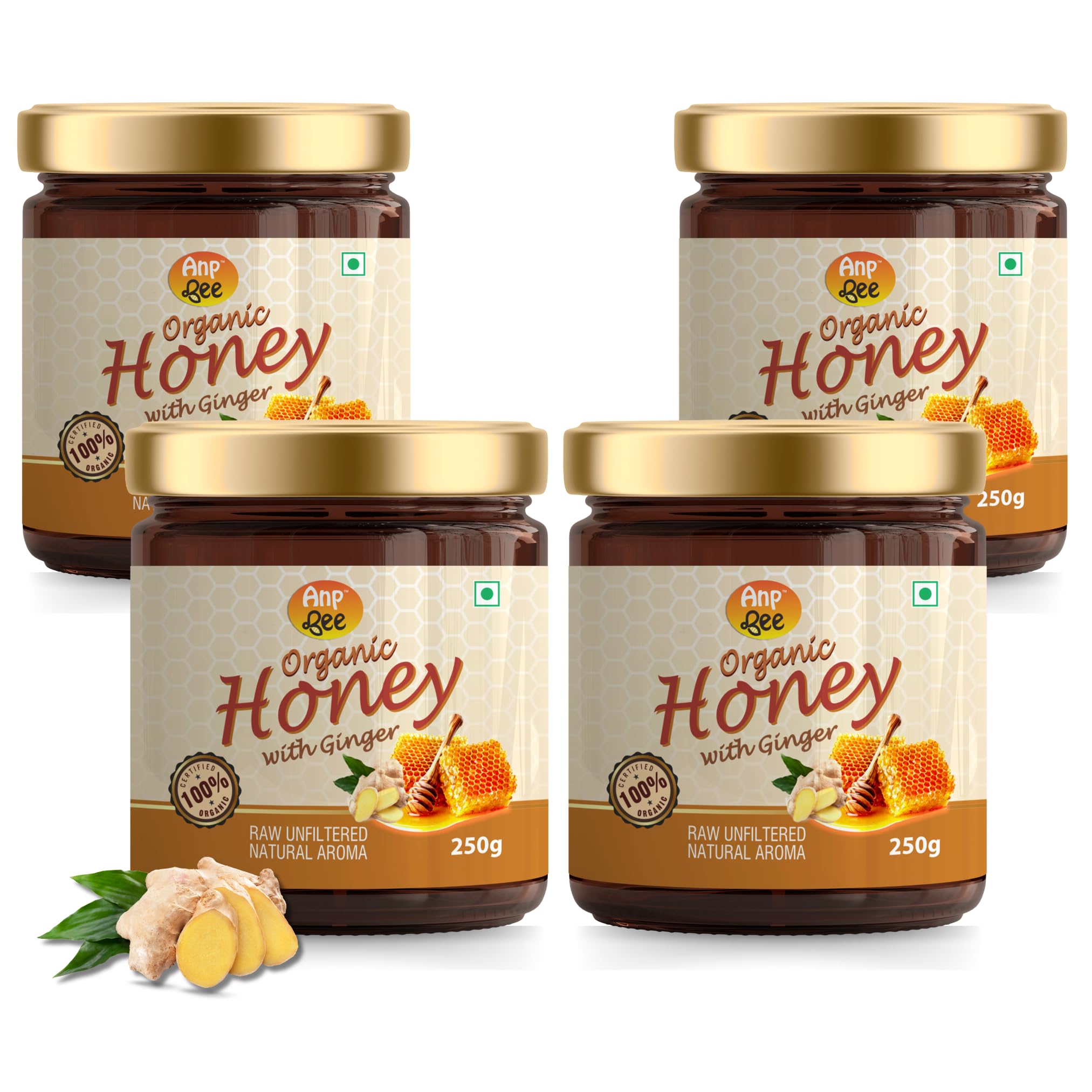 ANP BEE TM Raw Organic Honey With Ginger 250G PackINmr Tested,Npop Organic Certified HoneyIUnprocessed&UnfilteredI100% Pure Organic Honey With No Sugar AdulterationIBoost ImmunityIPack Of 4 (B0D6KGTLC4) Amazon Price History, Amazon Price Tracker