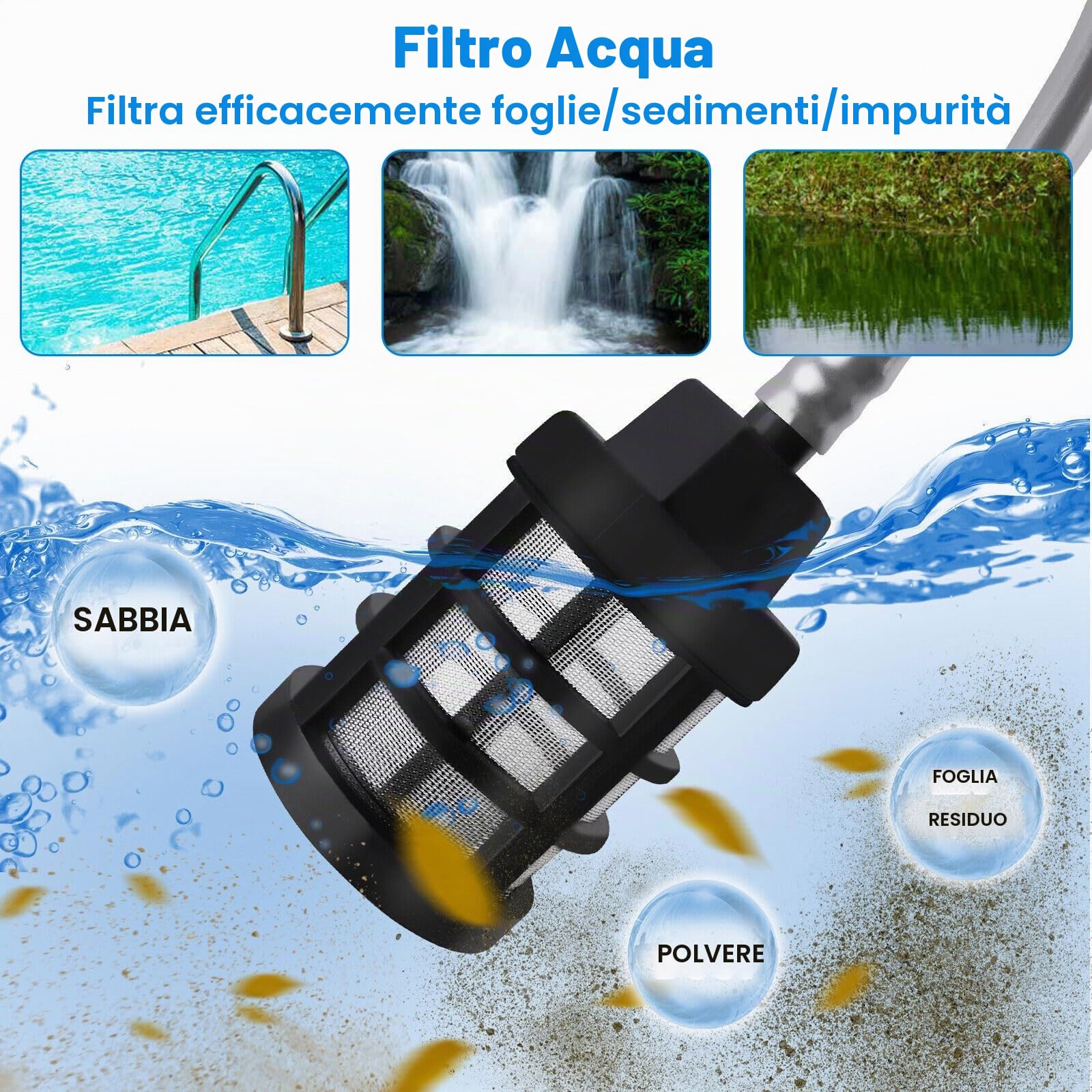 Pulitore ad alta pressione senza fili, idropulitrice portatile per patio e auto, pulitore a getto senza fili ad alta pressione con tubo da 5 m e 2 batterie ricaricabili per la pulizia e l'irrigazione