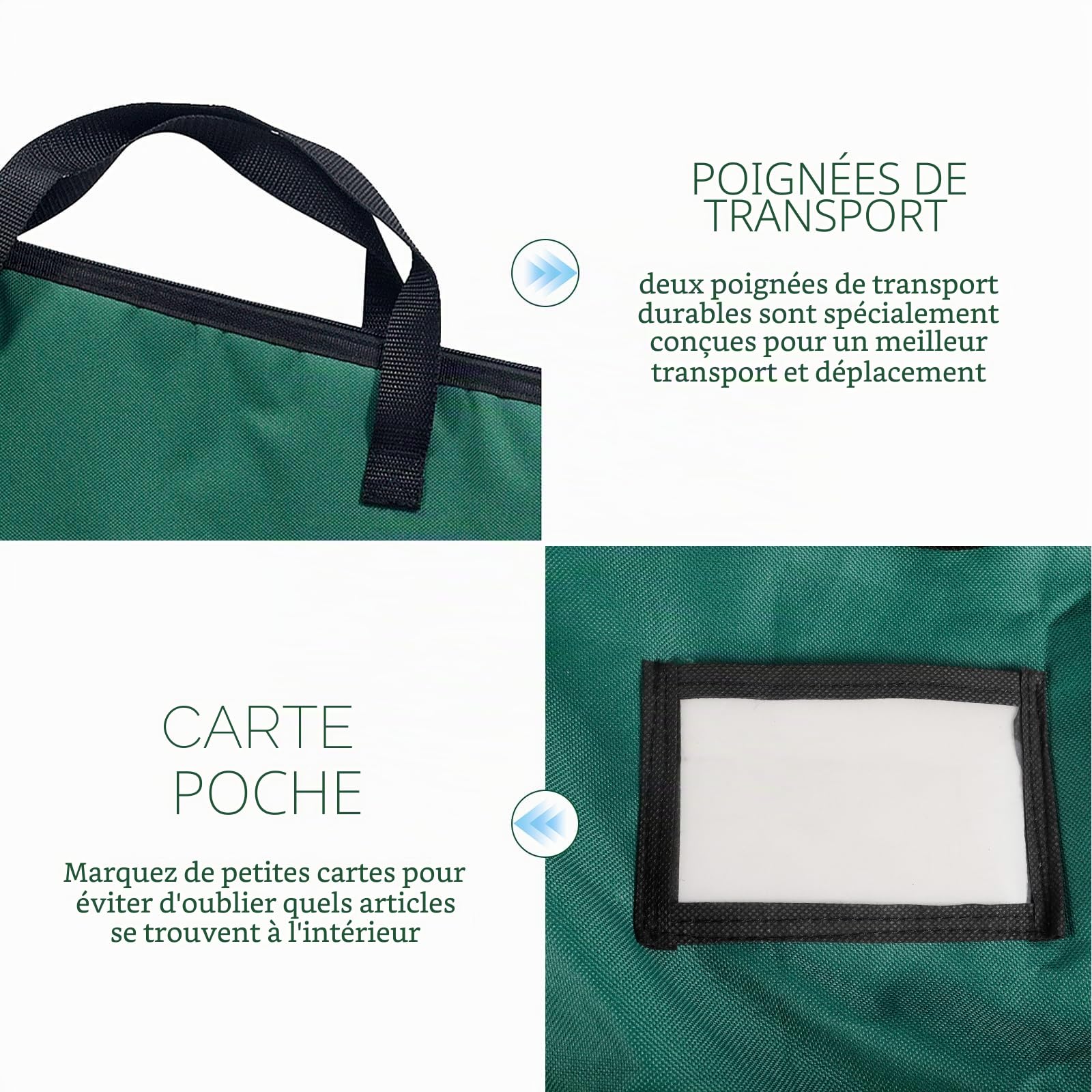 ENCOUN Sac de Rangement XXXL, Housses de Coussin d'extérieur, Tissu Oxford 600D Housse de Rangement, Iimperméable Rangement Coussin Salon de Jardin, 165*38*76cm Sac Rangement Couette pour Sapin Noel