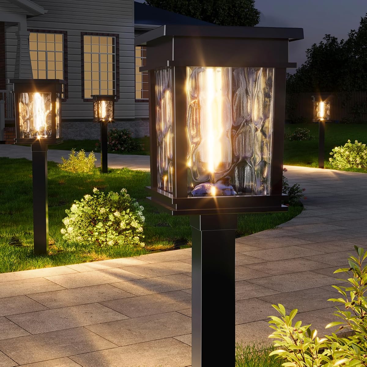Solar Pathway Lights Outdoor, 6 Pack Solar Powered Garden Lights | 50 Lumens Adjustable Brightness, 2700K/4500K Color Dual-Temperatures, Auto On/Off IP65 for Lawn Walkway Landscape Lighting