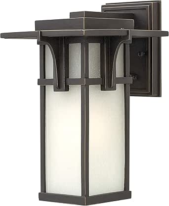 Hinkley 2230OZ Manhattan One Light Wall Mount Lantern, Craftsman/Mission, Bronze, Dark Finish Porch Lights Outdoor Wall