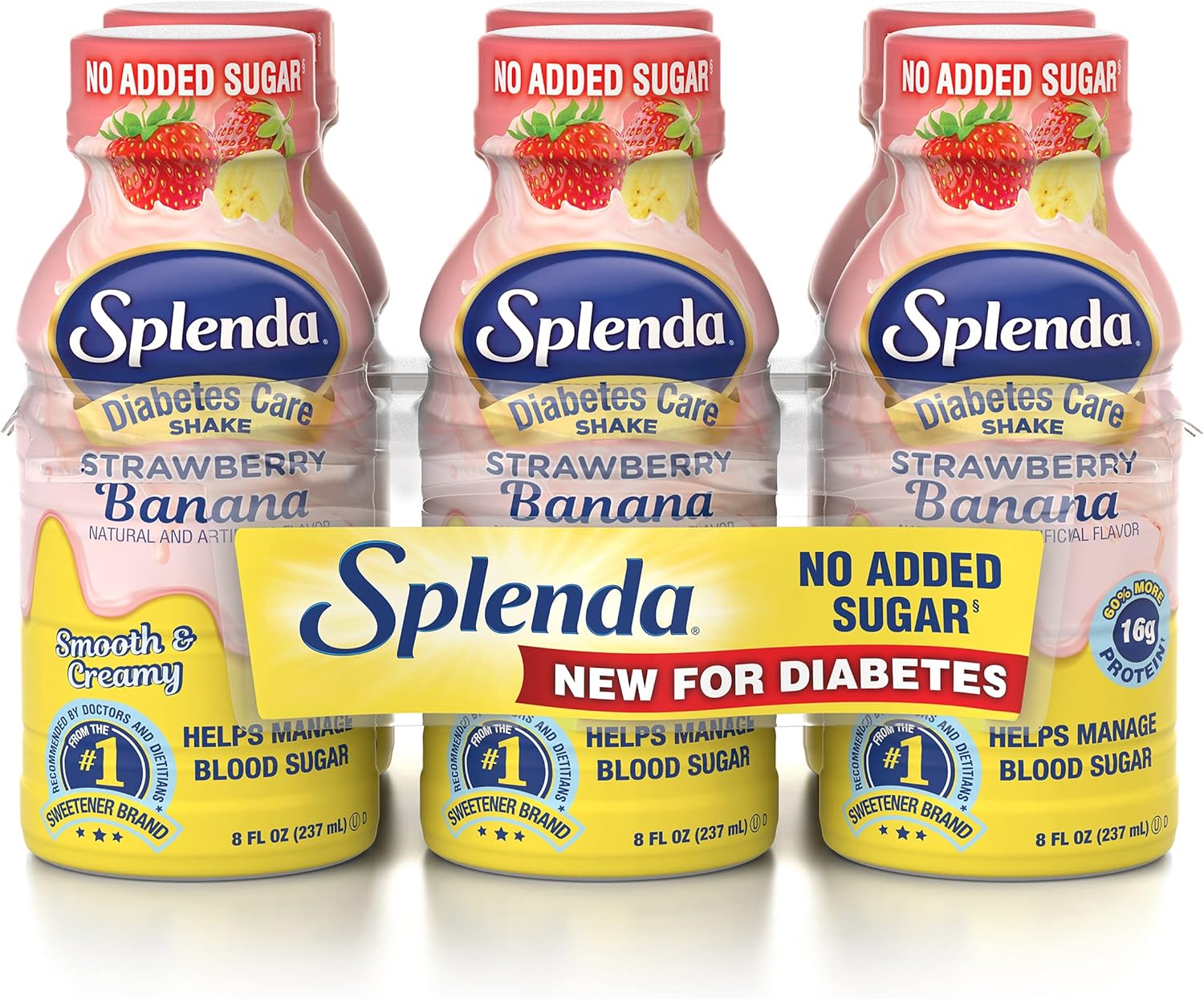 SPLENDA Diabetes Care Shakes - Meal Replacement Shake, Strawberry, Banana,8 Fl Oz (Pack of 24) : Grocery & Gourmet Food