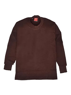 Lux Cottswool Girl's Pack of 1 Brown Winter wear Thermal Full Sleeves Round Neck Body Warmer top (Size : 73cm)