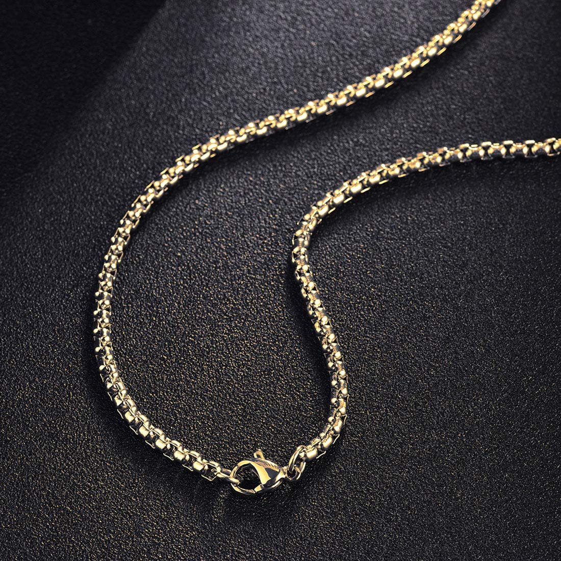 FANCIME Collar con Colgante de Cruz para Hombre Niños de Plata de Ley 925 Chapada Oro Amarillo con Cadena de Acero Inoxidable - Longitud Cadena: 56 cm