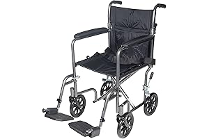 Drive Medical TR37E-SV Lightweight Folding Transport Wheelchairs