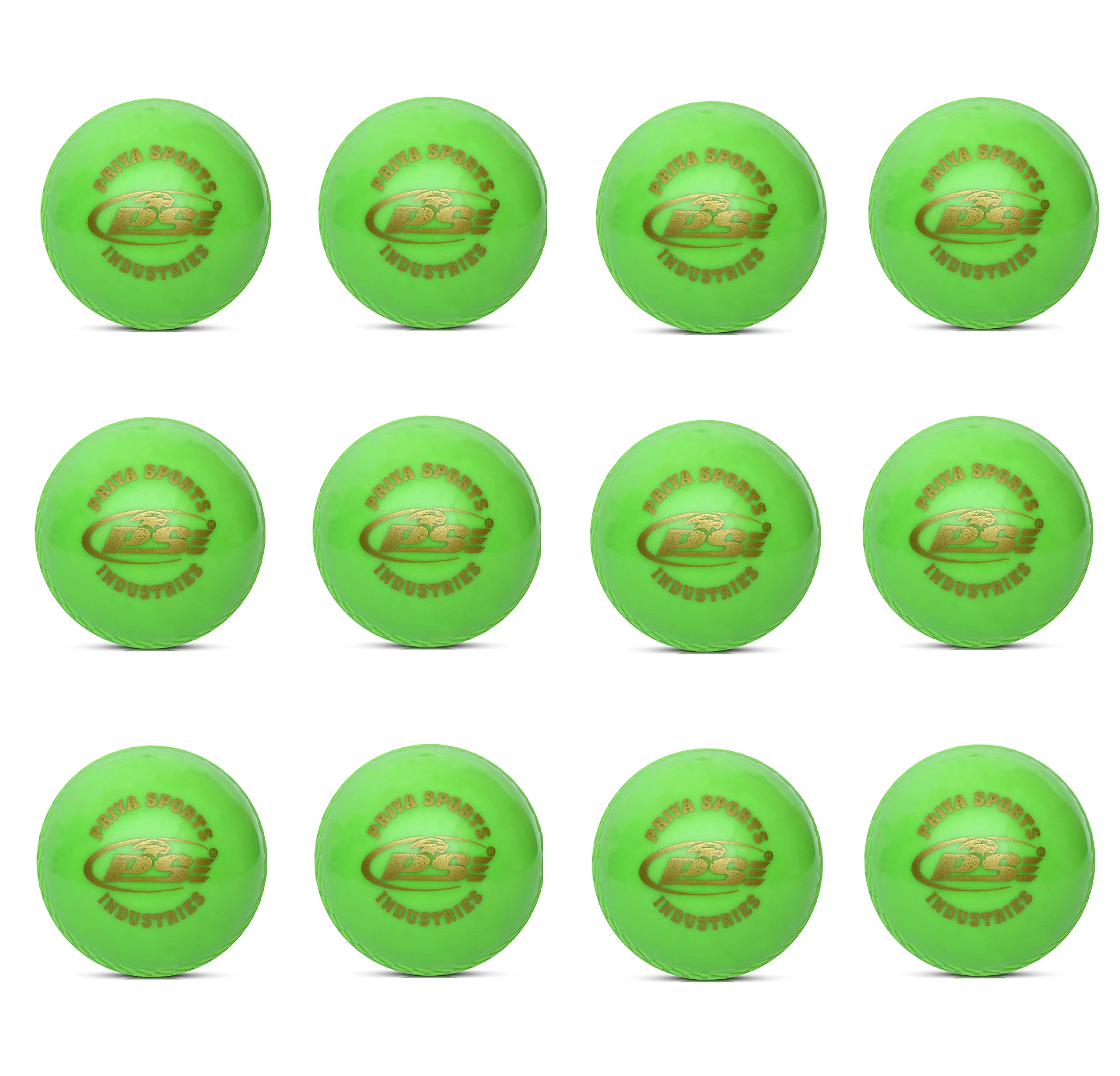 PSE Synthetic Cricket Wind Ball for Tournament/Practice Match/Test Match/ODI | Pack of 12| | Green Color|-image-47