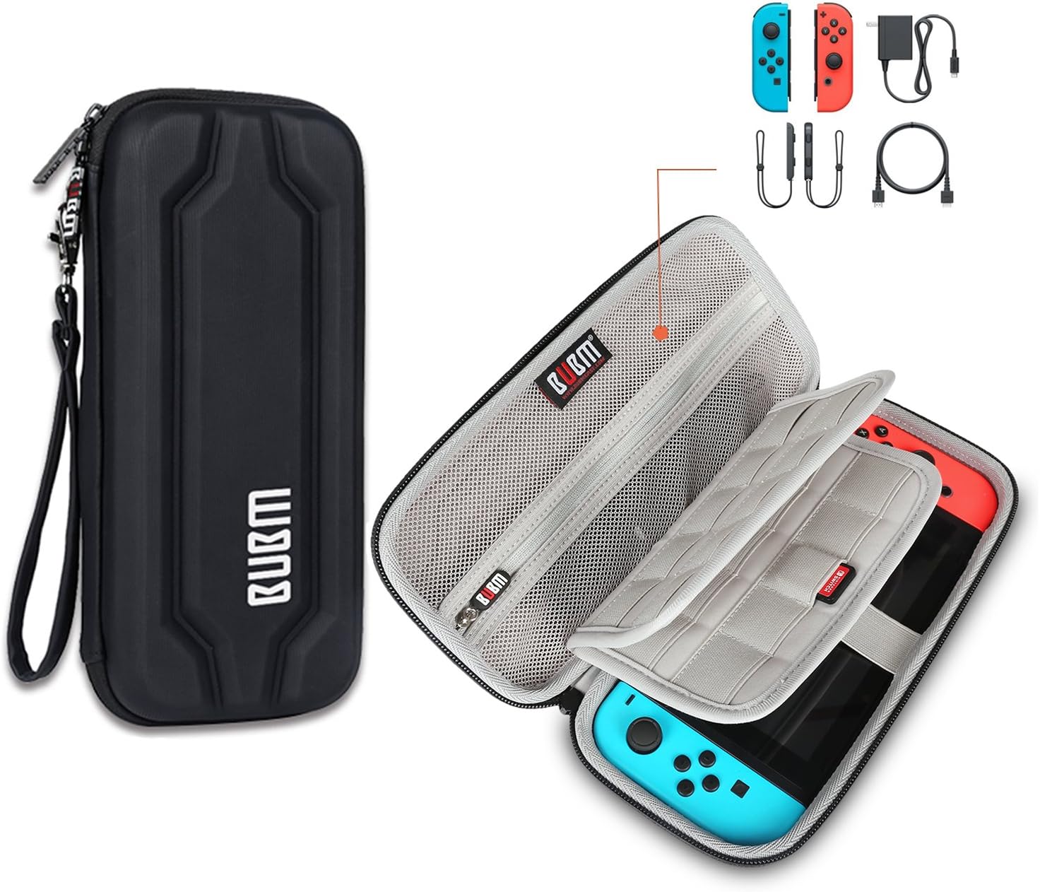 BUBM Kopfhörer Aufbewahrung Hard Schutzhülle für Nintendo Switch