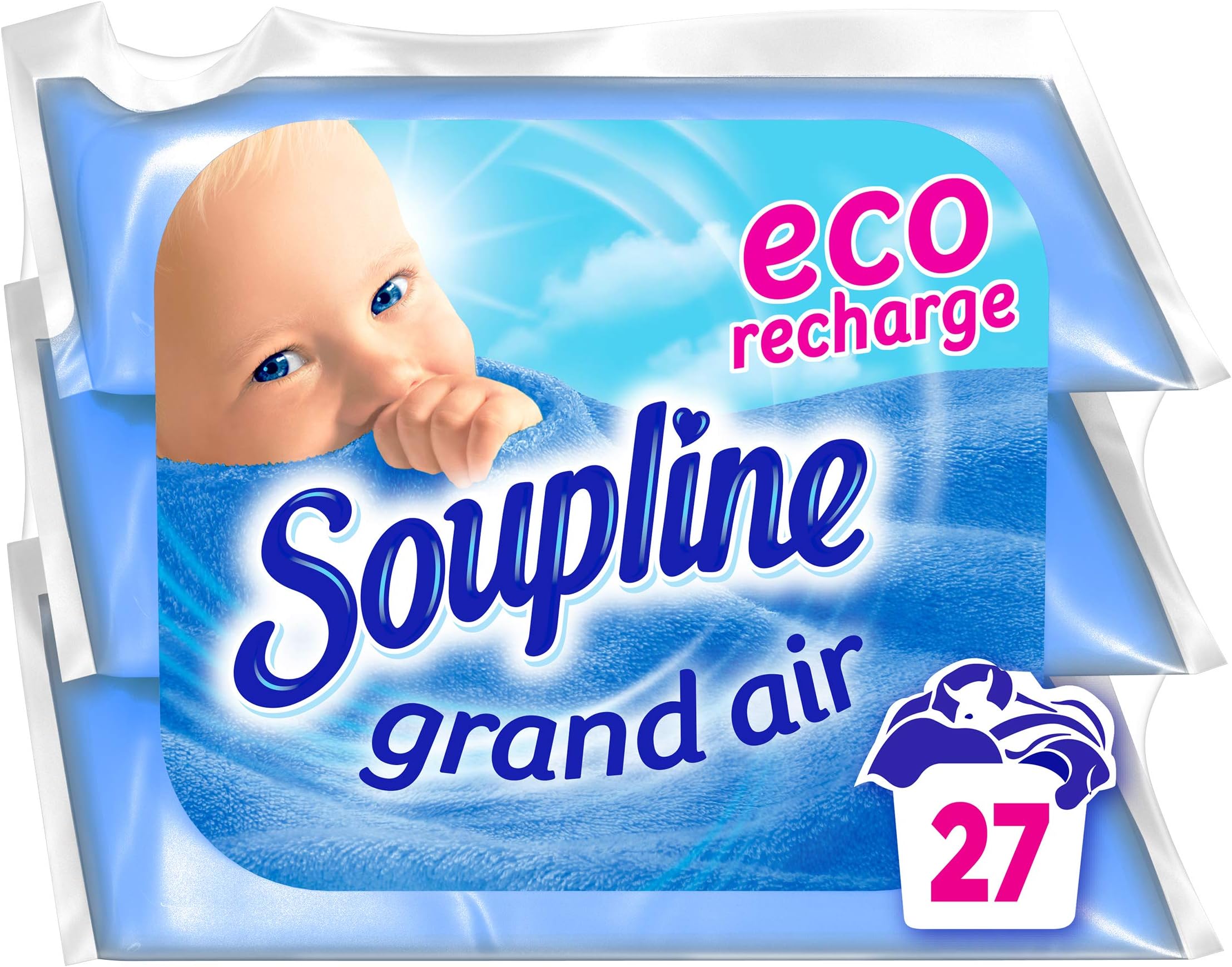 Soupline Fabric Softener with Fresh Air Fragrance - 3 x 200 ml Refills - Pack of 4