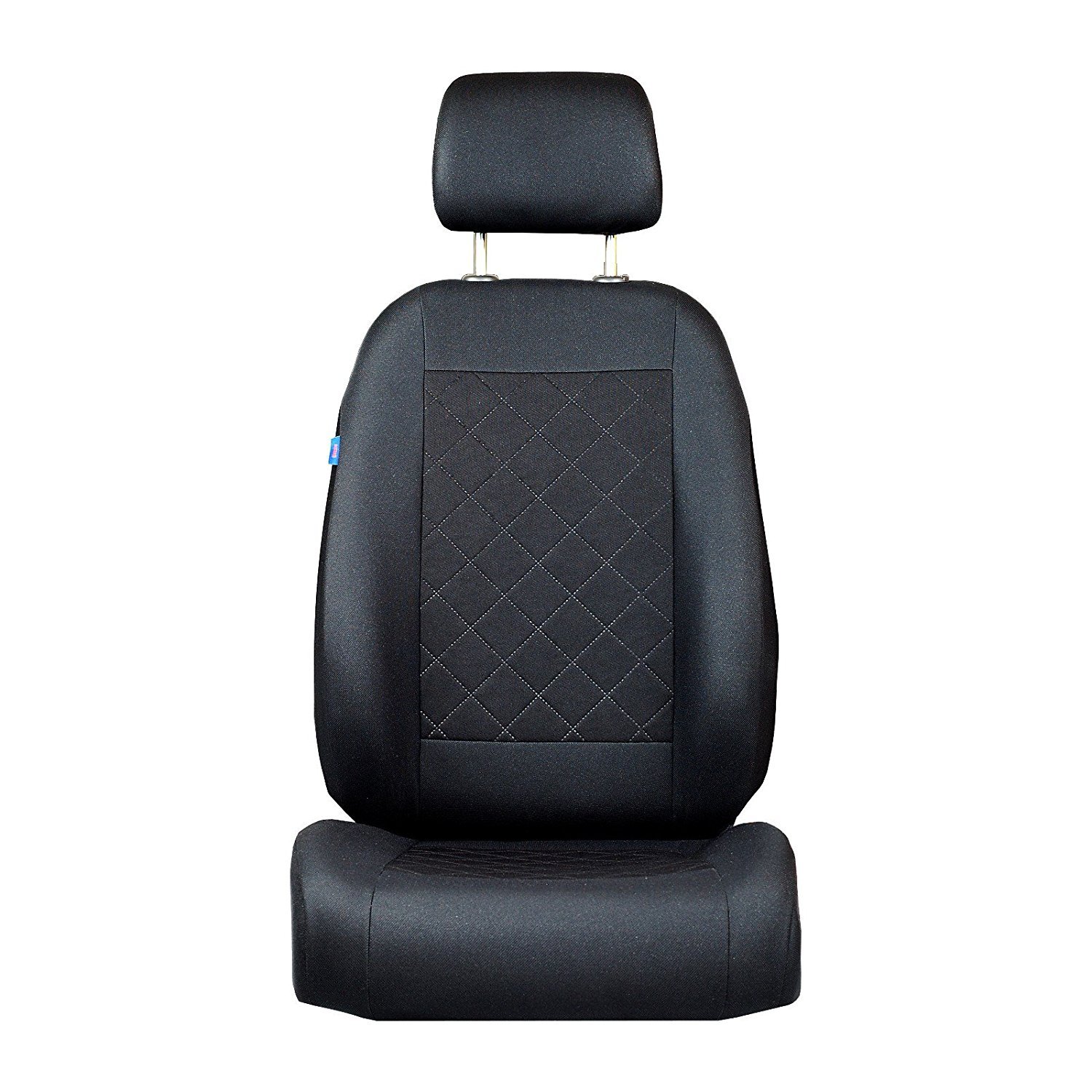Housses de siège avant pour Kangoo - Pour sièges conducteur et passager, couleur premium noir, motif à carreaux pressés