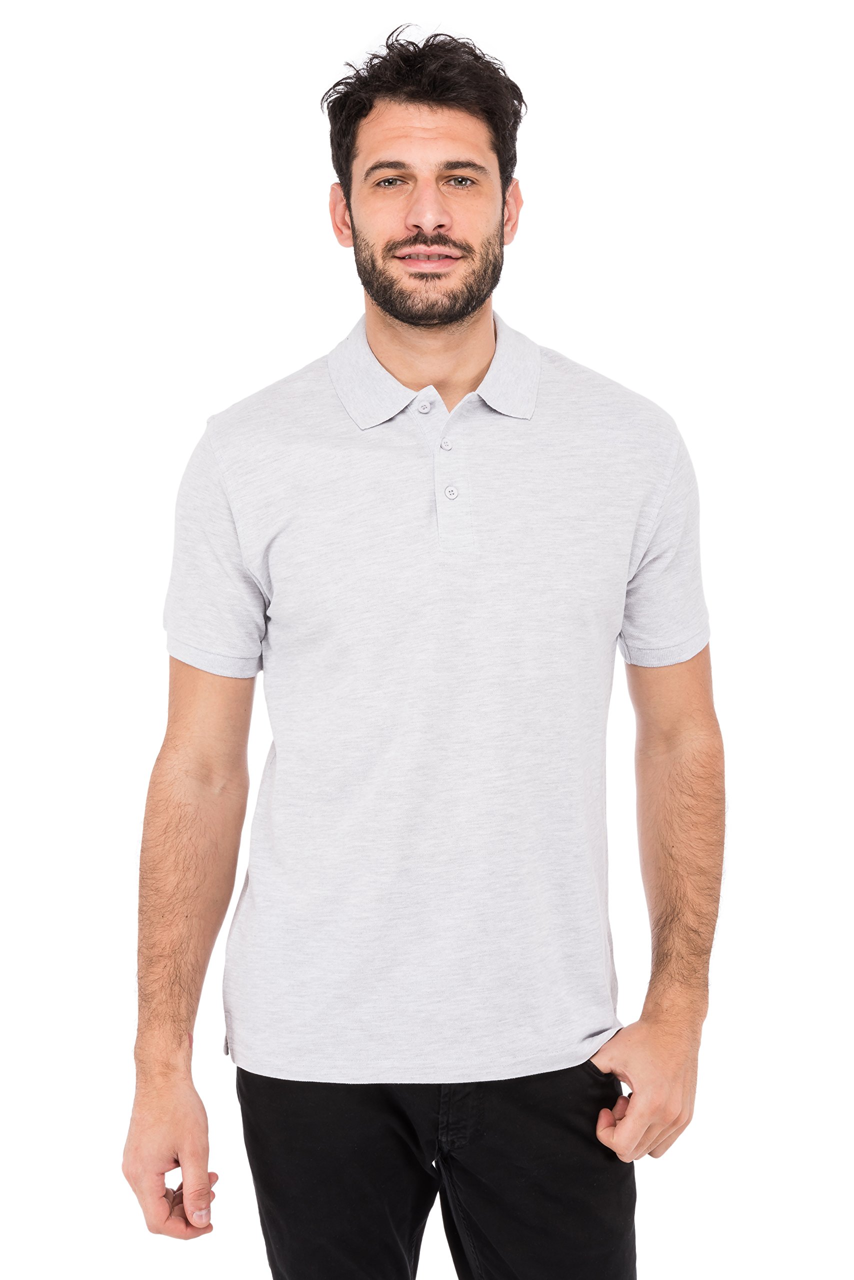 Fruit of the Loom Men's Premium Polo Shirt - Grey - Large