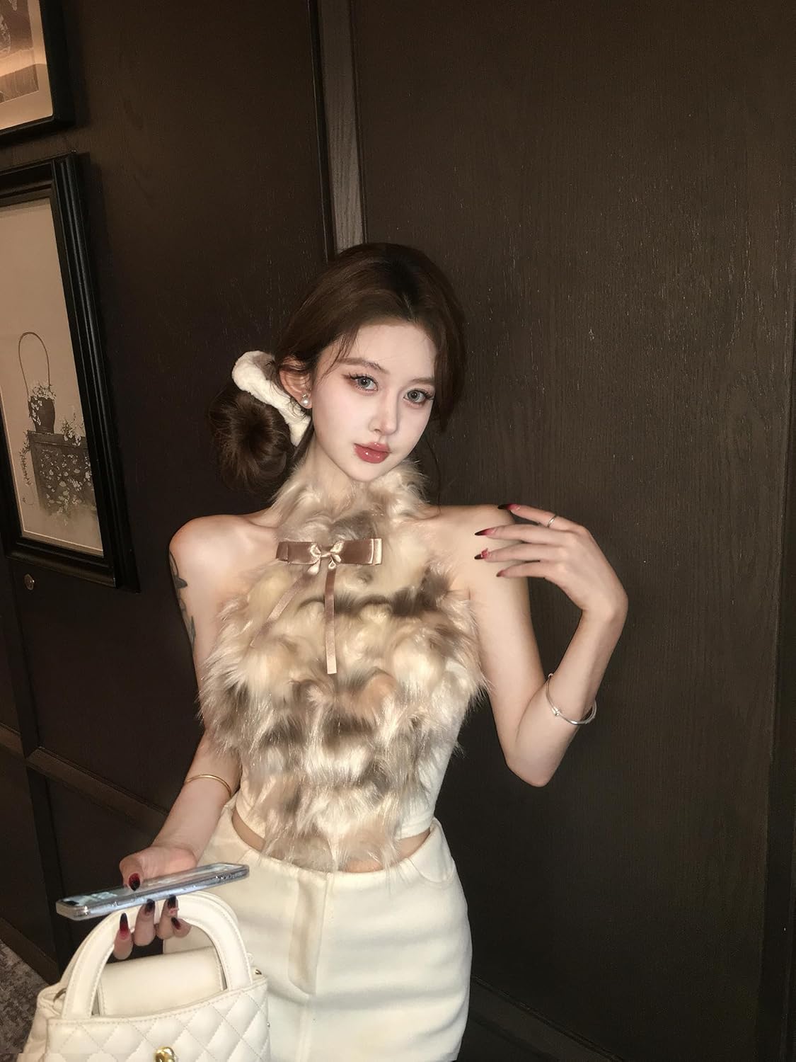 ギャルトップス 肩なし ギャル d.i.a. ギャル 服 肩出し ニット ベスト