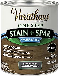 Varathane Semi-Gloss Water-Based Exterior Spar Urethane, Quart, Sandstone