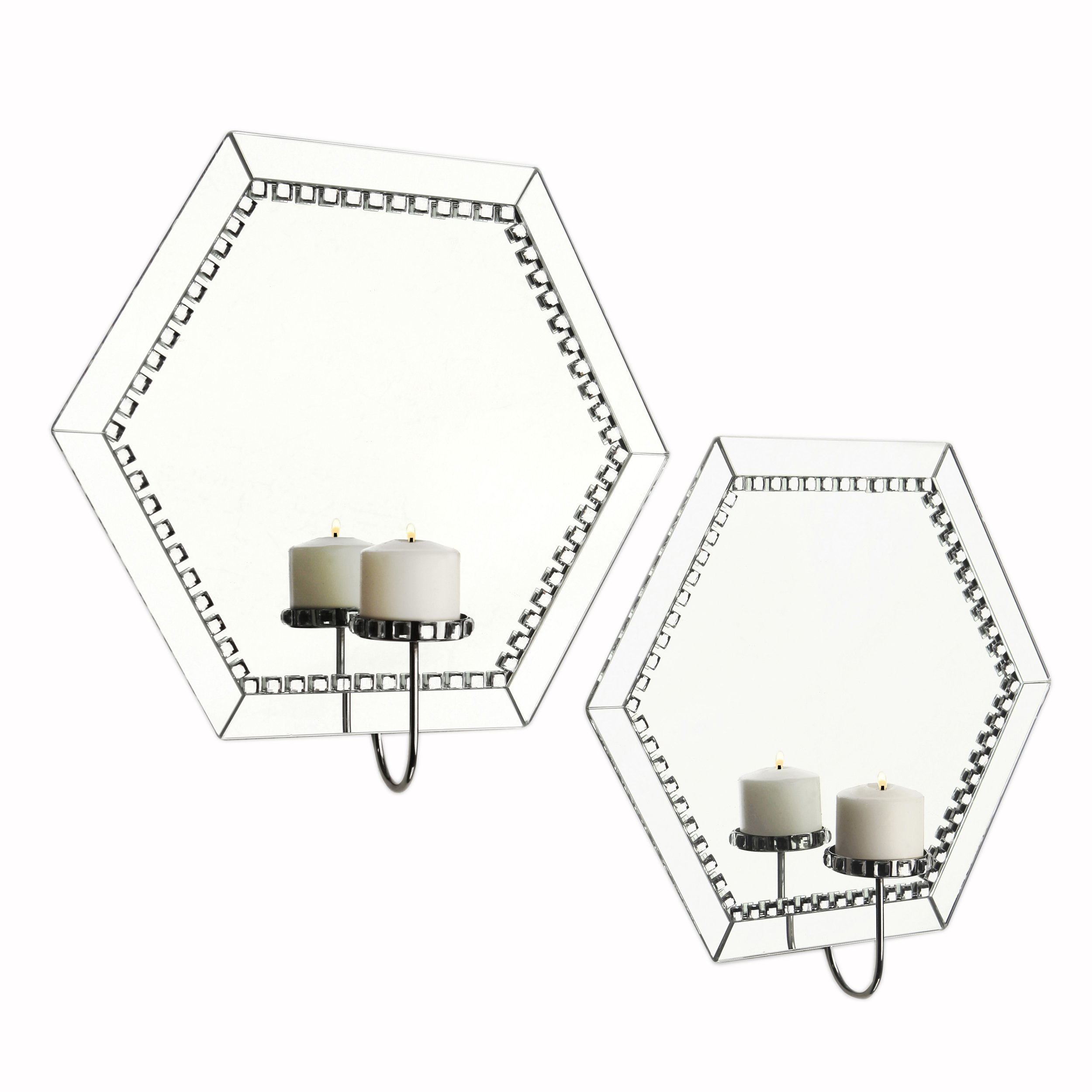 American Atelier Jewel Accent Mirror Wall Sconces, Set of 2