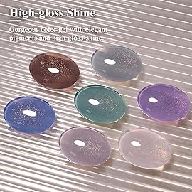 Imtiti Glitter Gel Nail Polish, 0.5 Fl Oz Nude Beige Glitter Polish Soak Off LED U V Gold Shimmer Sparkle DIY Nail Art Starter Manicure Salon Kit