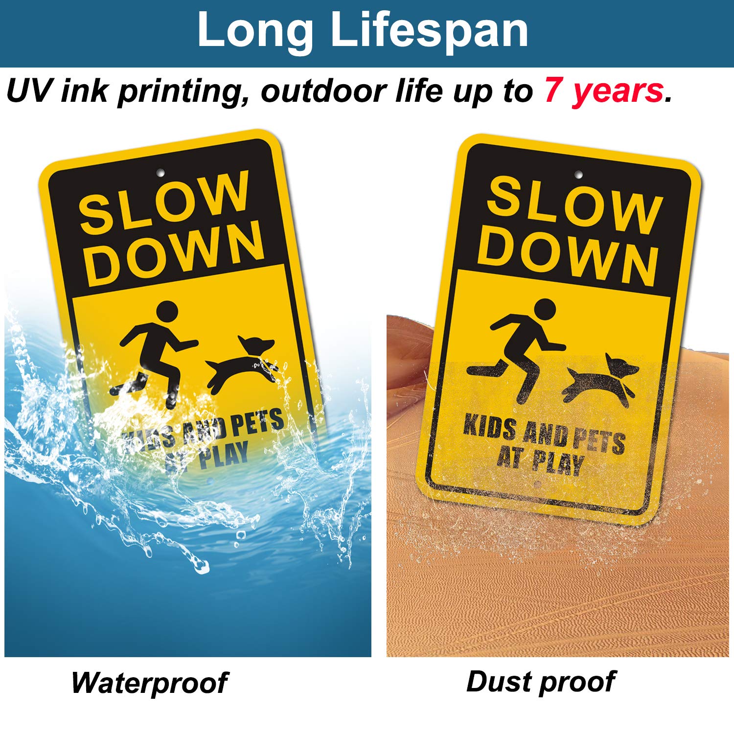 Snapklik.com : Slow Down Kids And Pets At Play Signs 4-Pack, 18” X 12 ...