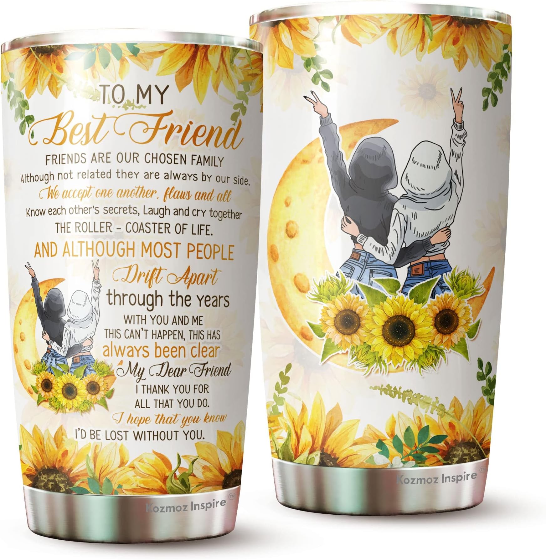 Best Friend Tumbler - To My Best Friend Tumblers - Bestie Tumbler - Bestie Tumbler For Women - Best Friend Sunflower Tumbler - Birthday Gifts For Best Friend - Gifts for Friend