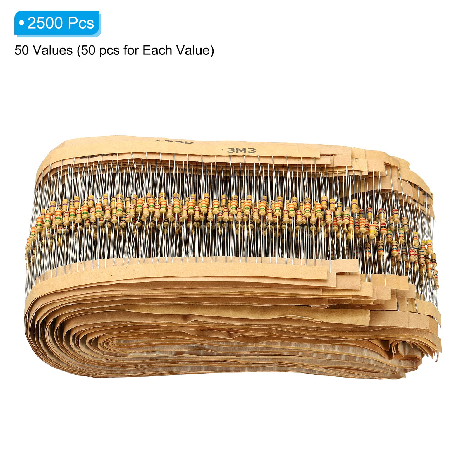 Amazon.co.jp: PATIKIL 1/4W抵抗器キット 2500個 50値 炭素皮膜抵抗器