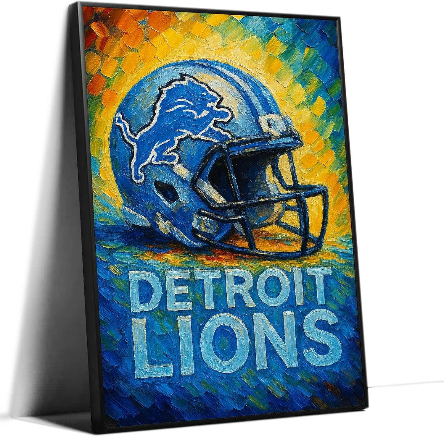 SPASAV (Unframed 11"x17") Fordfield Stadium Blueprint Canvas Print – Detroit Detailed Stadium Map Poster, Lions Fan Decor, Wall Art for Home or Office