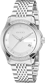 gucci silver diamond watch