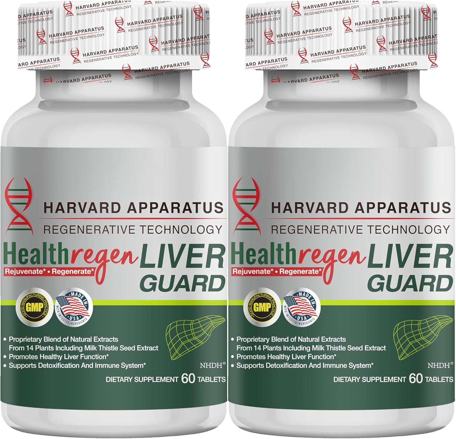 Harvard Apparatus Advanced Liver Cleanse Detox & Repair - Herbal Liver Support with 14-in-1 Herbs-Silymarin Milk Thisitle with Dandelion, Artichoke, Ginger, Boost Energy & Digestive, 120 Tablets