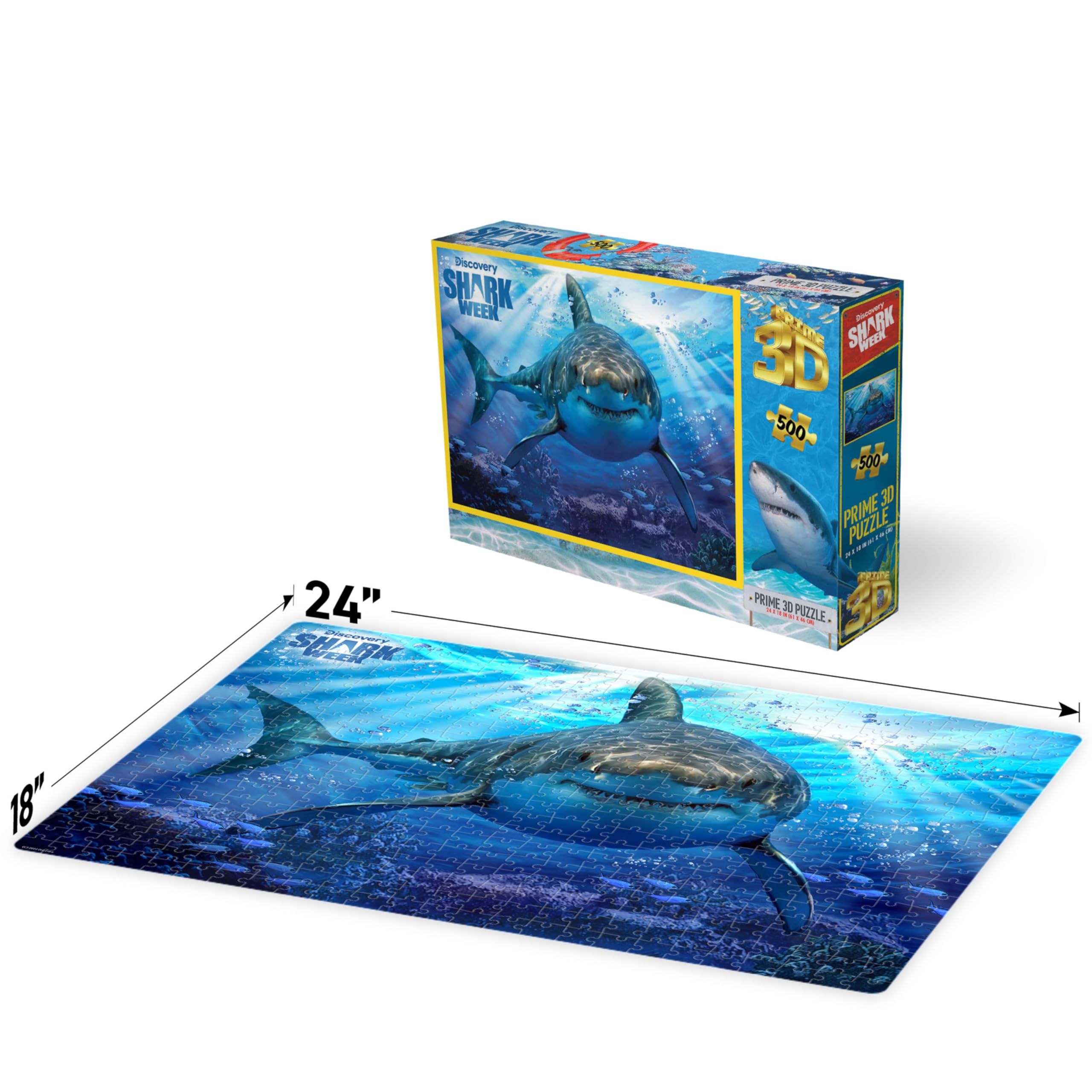 Amazon.com: Prime 3D Shark Week Puzzle – 500 Piece 3D Lenticular