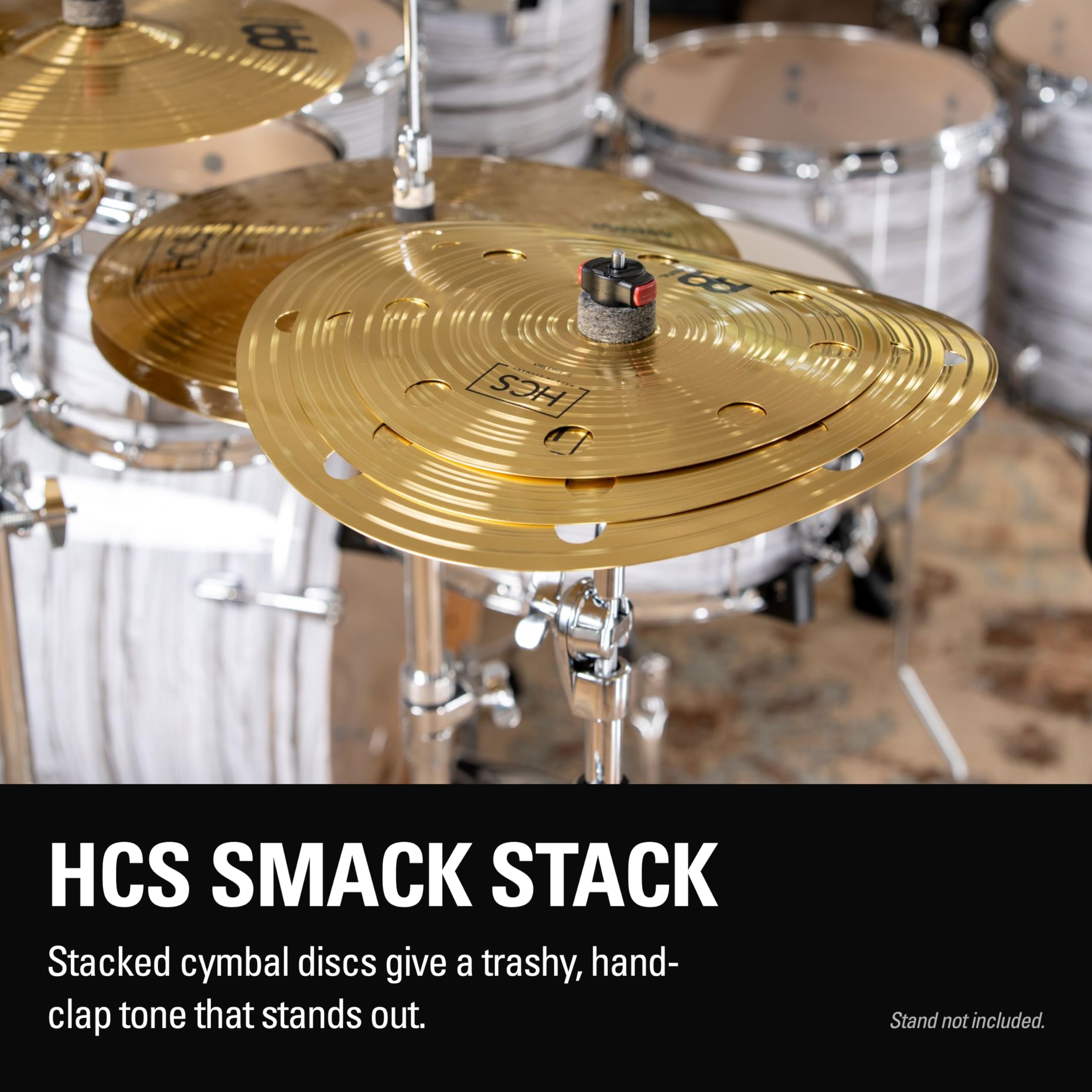 Meinl Cymbals HCS Smack Stack 10/12/14 Zoll (Video) Schlagzeug Becken (35,56cm) Messing, Traditionelles Finish (HCS024SM)