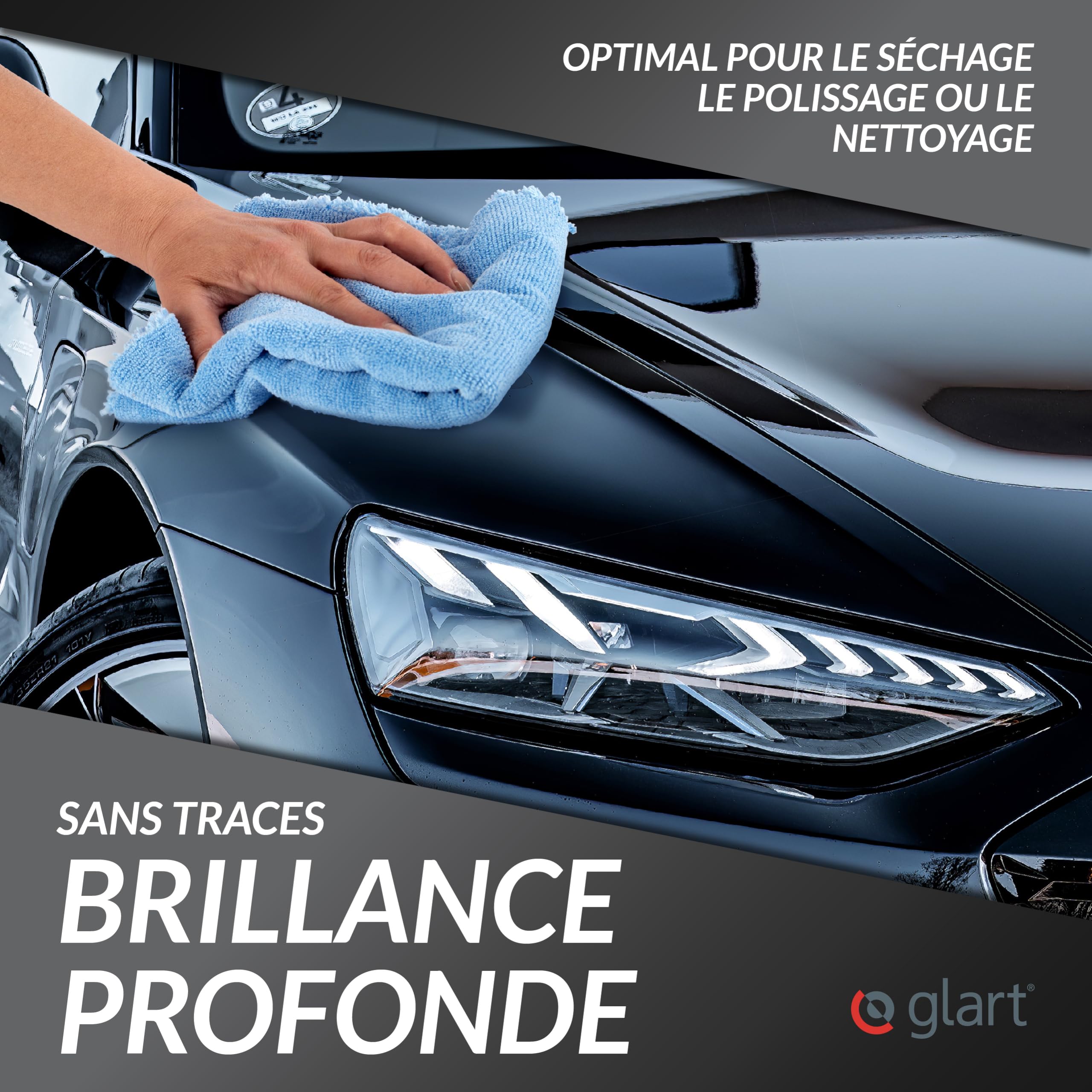 Chiffons Polissage Microfibre Voiture - Lot De 3, 40x40cm, Double Face, Sans Rayures