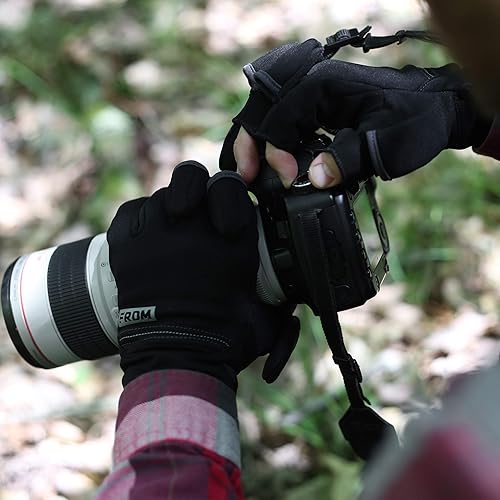 Miniatura 4 de FRDM Guantes híbridos convertibles resistentes al viento, pantalla táctil, fotografía, senderismo, ciclismo, actividades al aire libre, para hombres