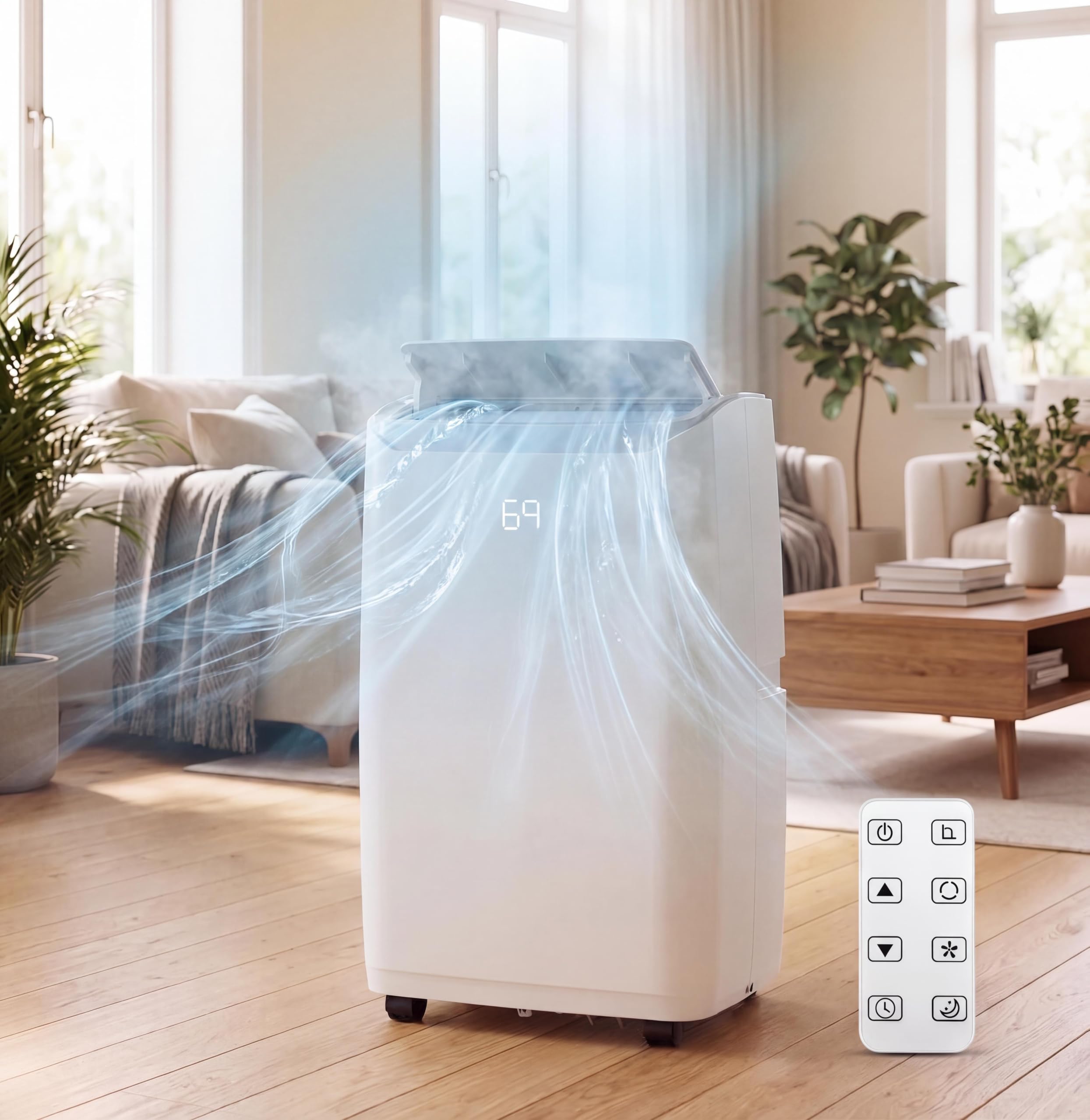 View 1 of ***FACTORY SEALED***PioneerWorks 12000 BTU Portable AC, 4in1 Smart Unit Cools 550 SqFt, Smart Mode