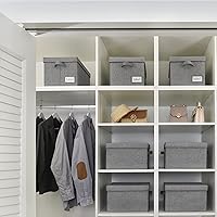 Vista 6 de GRANNY SAYS Contenedores de almacenamiento con tapas, organizadores de armario de ropa blanca y cestas de almacenamiento para estantes, contenedores