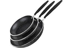Mineral and Diamond Triple Coated Granite Nonstick Frying Pan Set