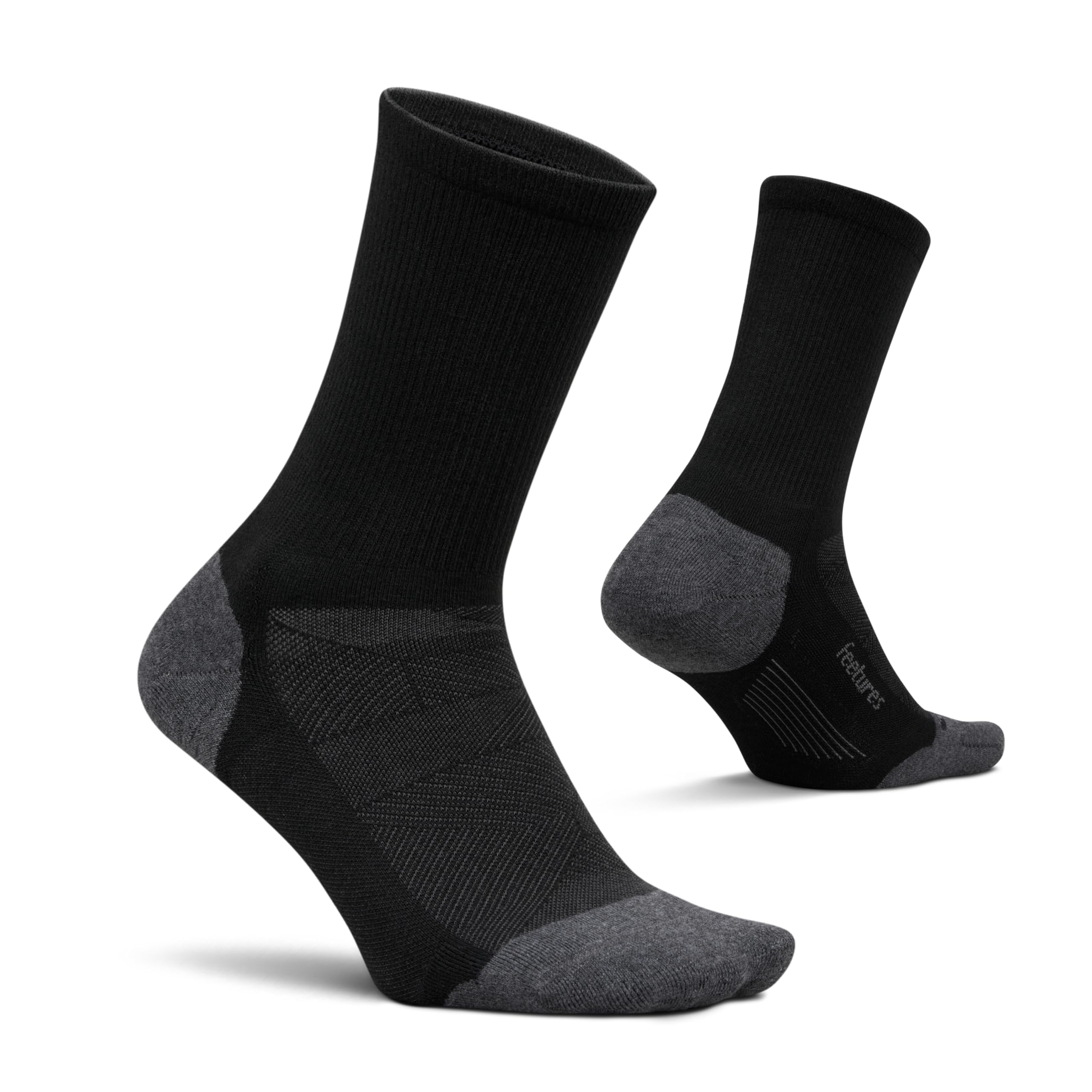 Feetures Elite Max Cushion Mini Crew, Black, XL