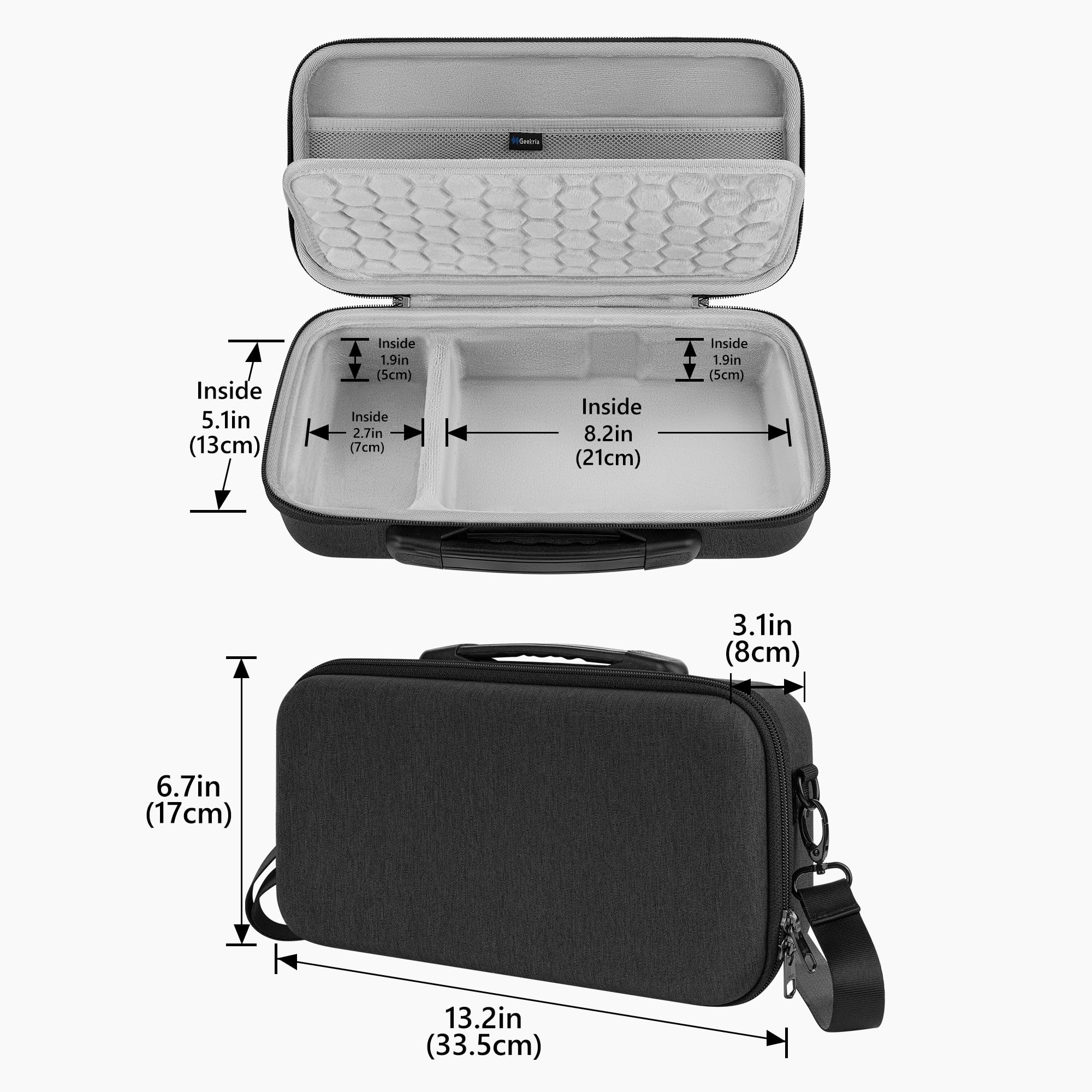 GEEKRIA Housse de Transport pour Interface Audio, étui de Voyage Rigide Compatible avec Motu M2/M4, M-Audio M-Track Duo/M-Track Duo HD, Behringer Pro VS Mini/JT Mini, Stylophone GENX-2 (Gris