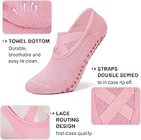 Vista 3 de Diu Life Paquete de 3 Calcetines de Pilates Yoga con Agarres para Mujeres, Antideslizantes, Entrenamiento, Pure Barre, Ballet, Danza, Calcetines