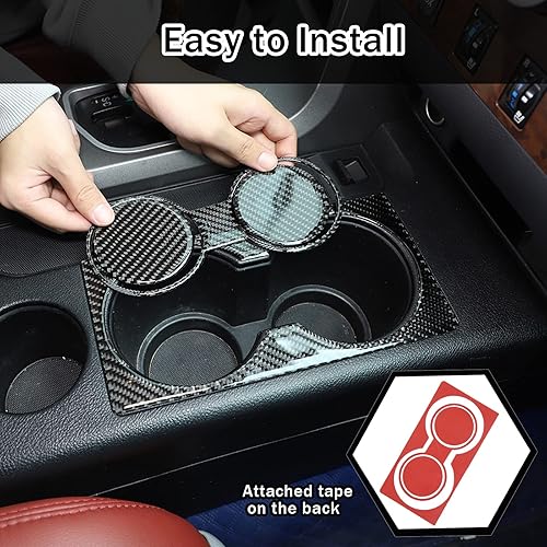 Miniatura 5 de Panel adhesivo para consolas centrales para Toyota Tundra 2007-2013, cubierta decorativa interior automotriz de fibra de carbono real de HIRUFAIT