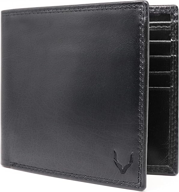 PELLE TORO Minimalist Slim Mens Wallet, Handmade Real Leather Card Wallet with RFID Blocking, 10 Card Holder Slots & Note Section, Black