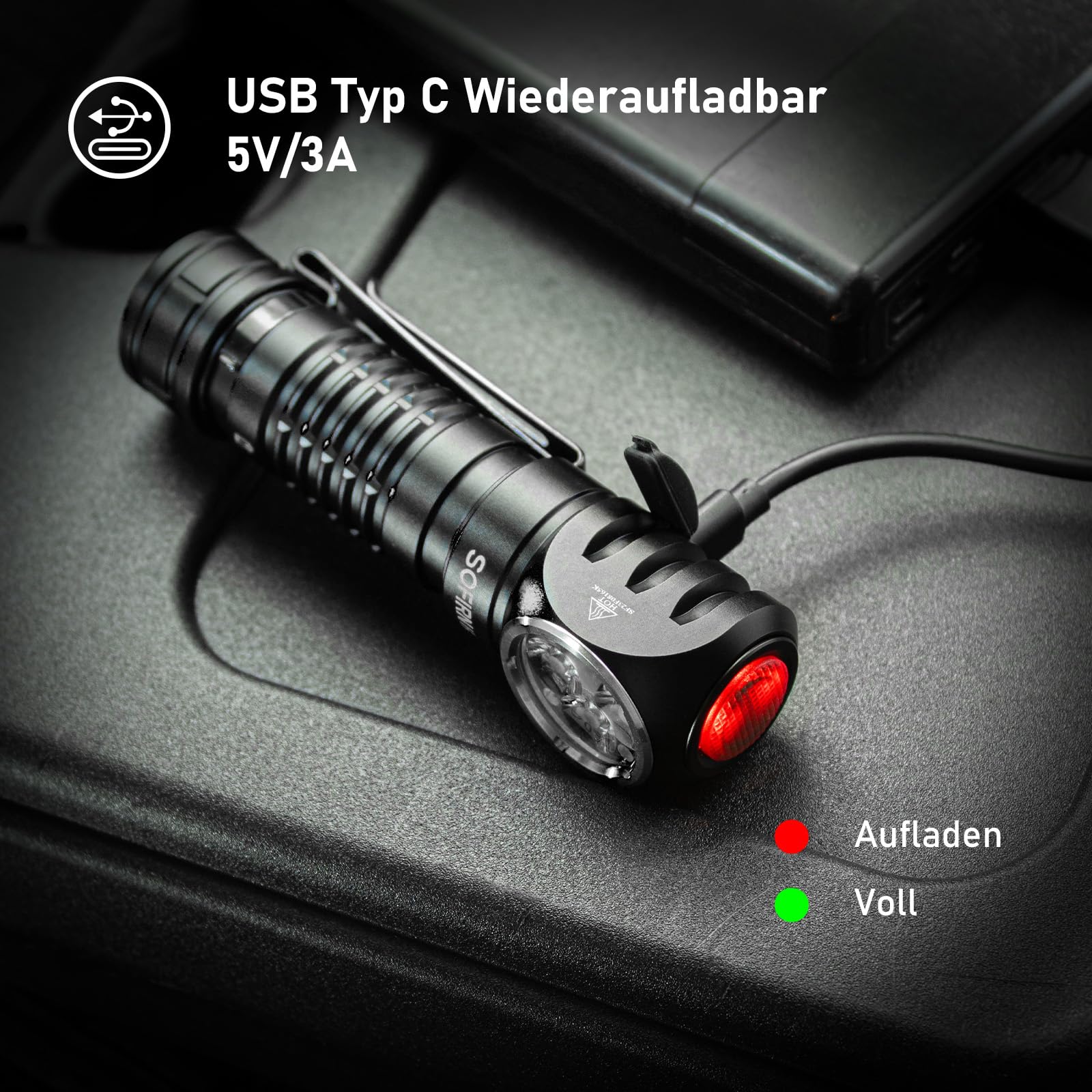 4000 Lumen Stirnlampe,325 Meter Leuchtweite, Sofirn HS41 Led Taschenlampe USB C Wiederaufladbare 9 Modi Kopflampe mit Akku fürs Laufen, Joggen, Angeln, Campen