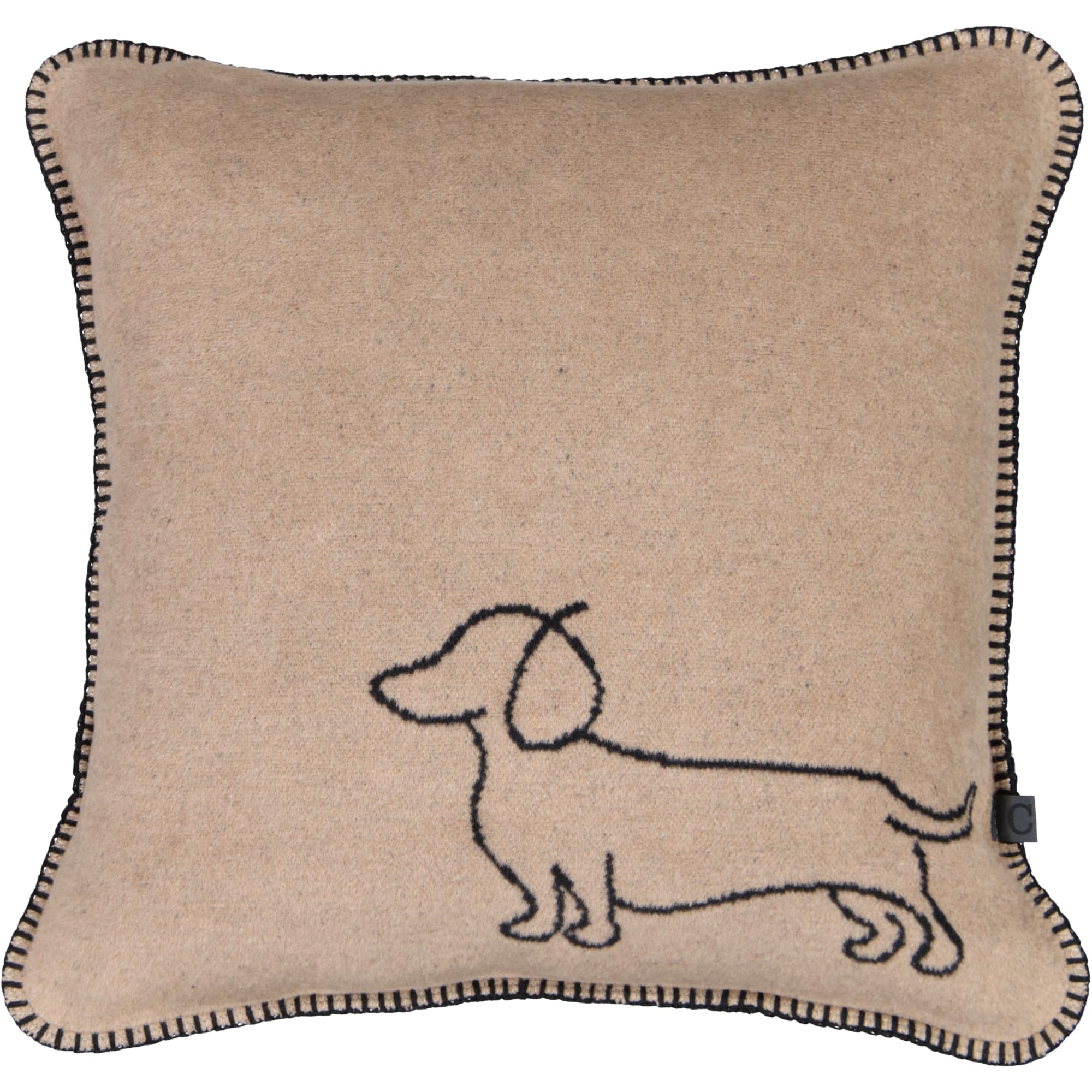 Cawö Kissenhüllen WE Love Dogs Companion 62480 schwarz/beige - 93