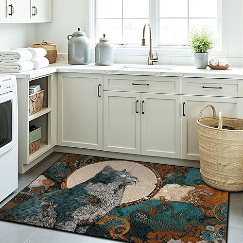 Miniatura 8 de Intricate 70s Retro Cat Art Kaleidoscope Mystical Area Rug Outdoor Patio Rug Play Mat Modern Floor Carpet Non-Slip Home Decor Living Room Kids