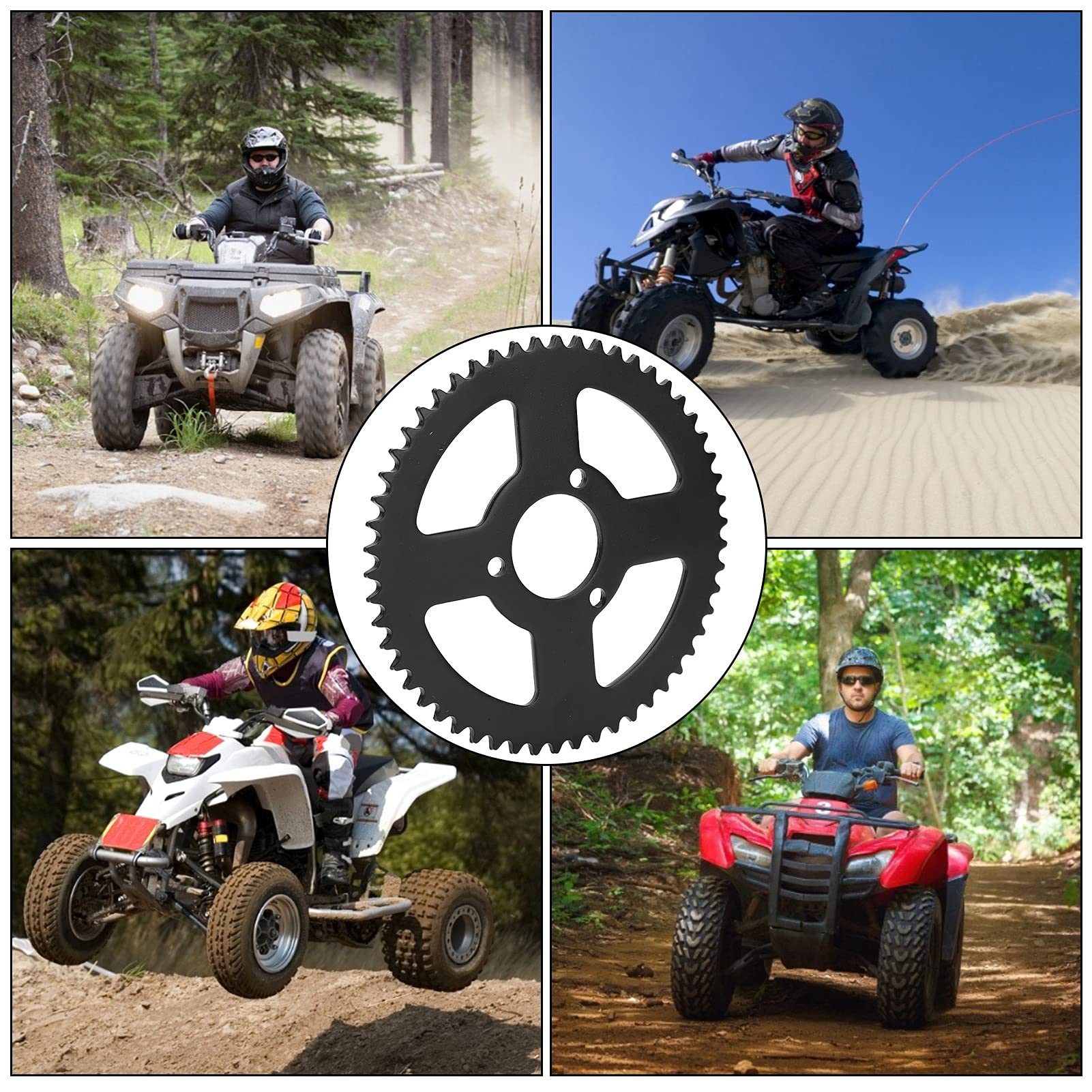 Zunate Pignone Catena Posteriore, T8F 54T 35mm dentata di Ricambio per pignone Posteriore in Acciaio per Moto ATV Go-Kart