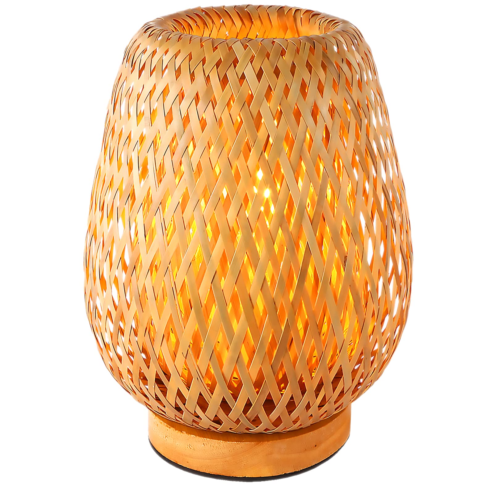 Boho bambusowa mała lampa stołowa wiklinowa tkana, lampy biurkowe do sypialni, nocna lampka do czytania, wystroju domu