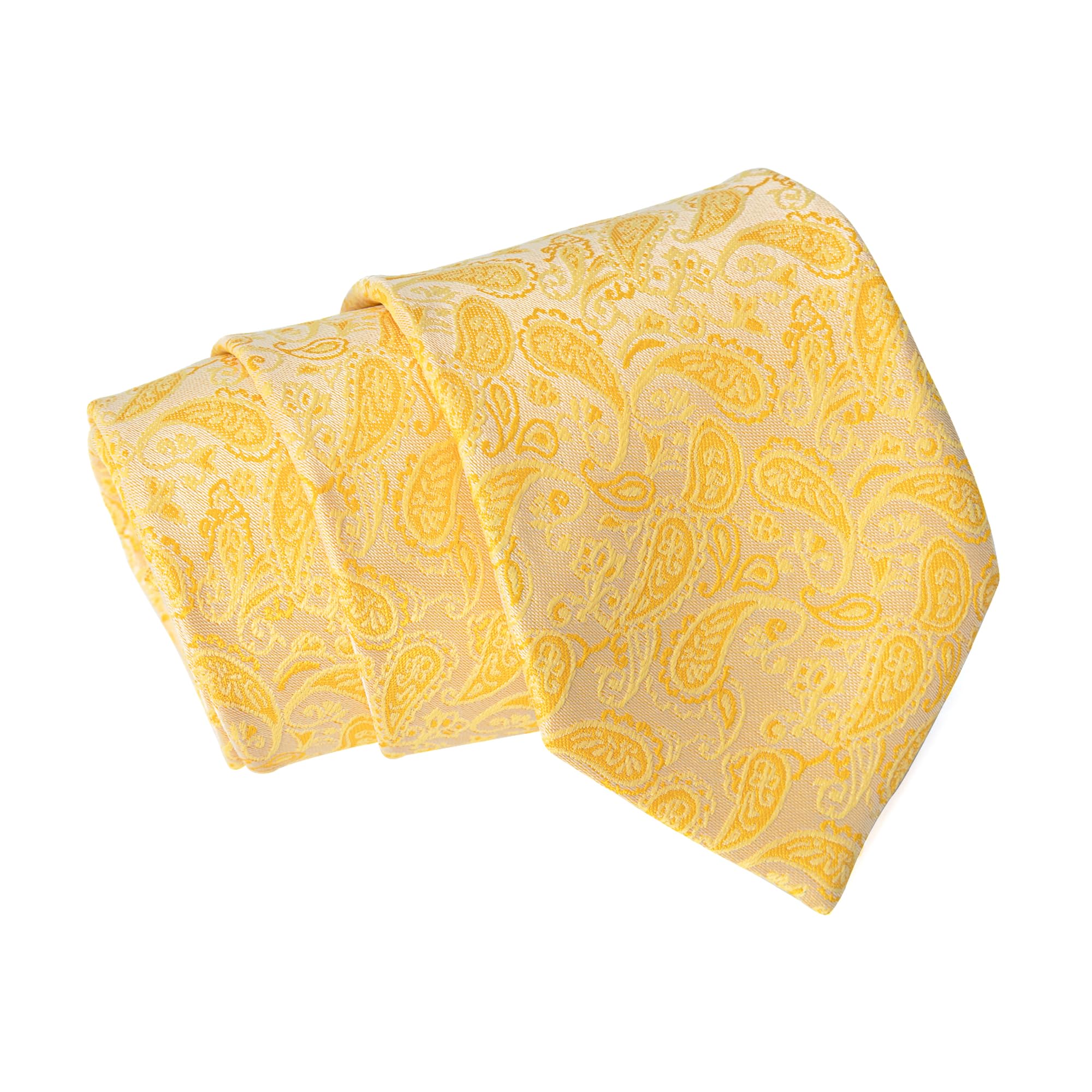 to the nines Yellow Paisley Microfiber Tie for Men-picture-15